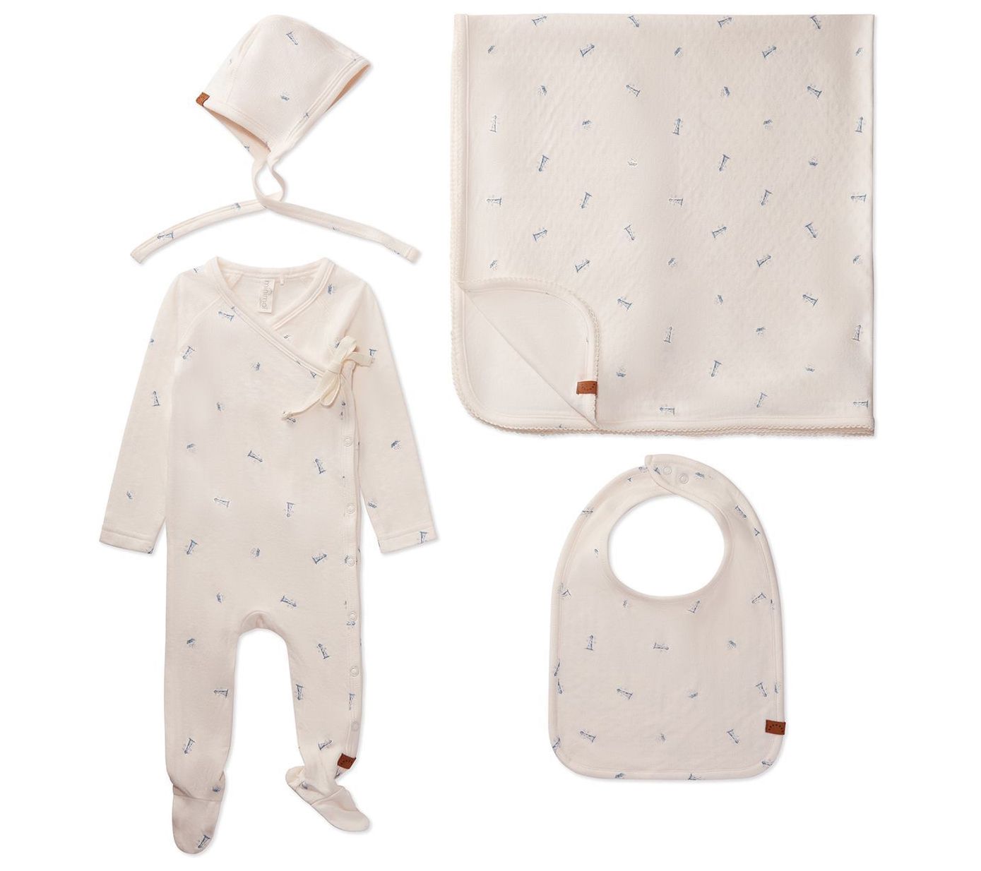 MiniMoi Baby Pointelle Footie 4 Piece Set