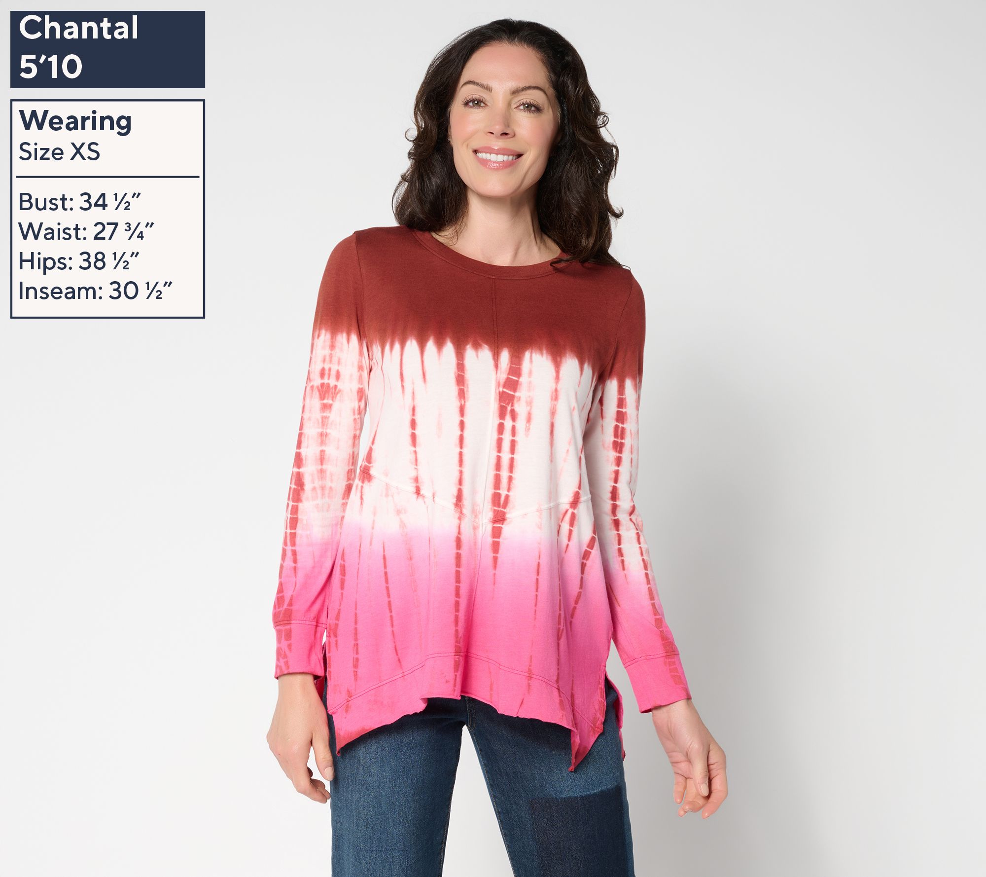 LOGO by Lori Goldstein Long Sleeve Tie Dye Top