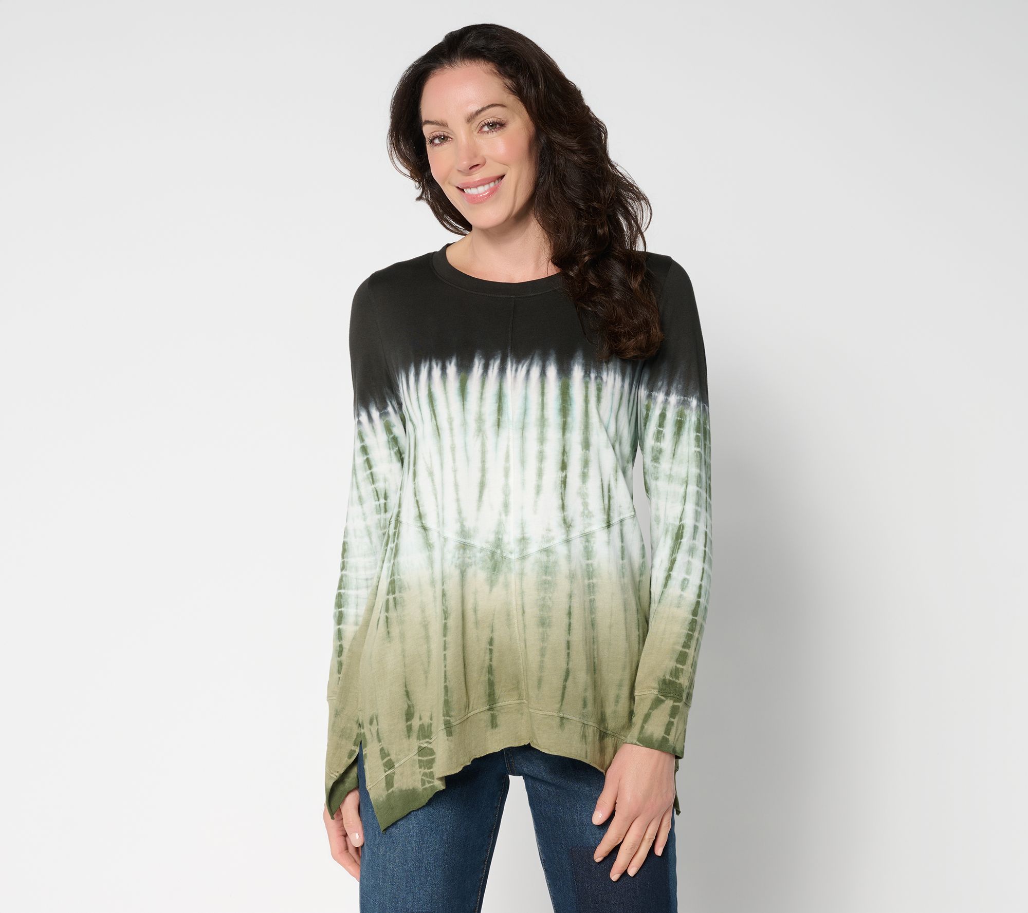 LOGO by Lori Goldstein Long Sleeve Tie Dye Top