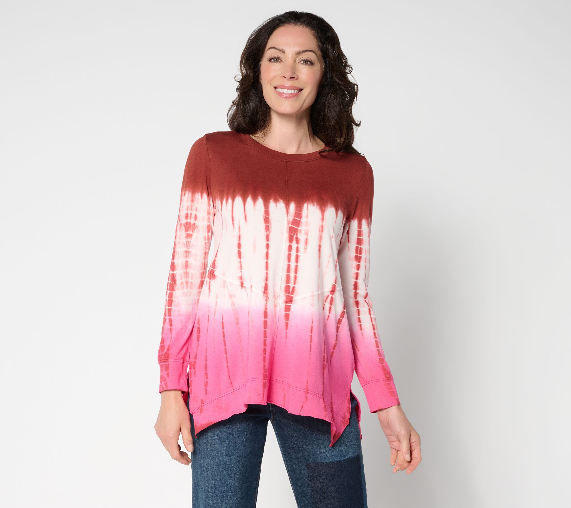 LOGO by Lori Goldstein Long Sleeve Tie Dye Top