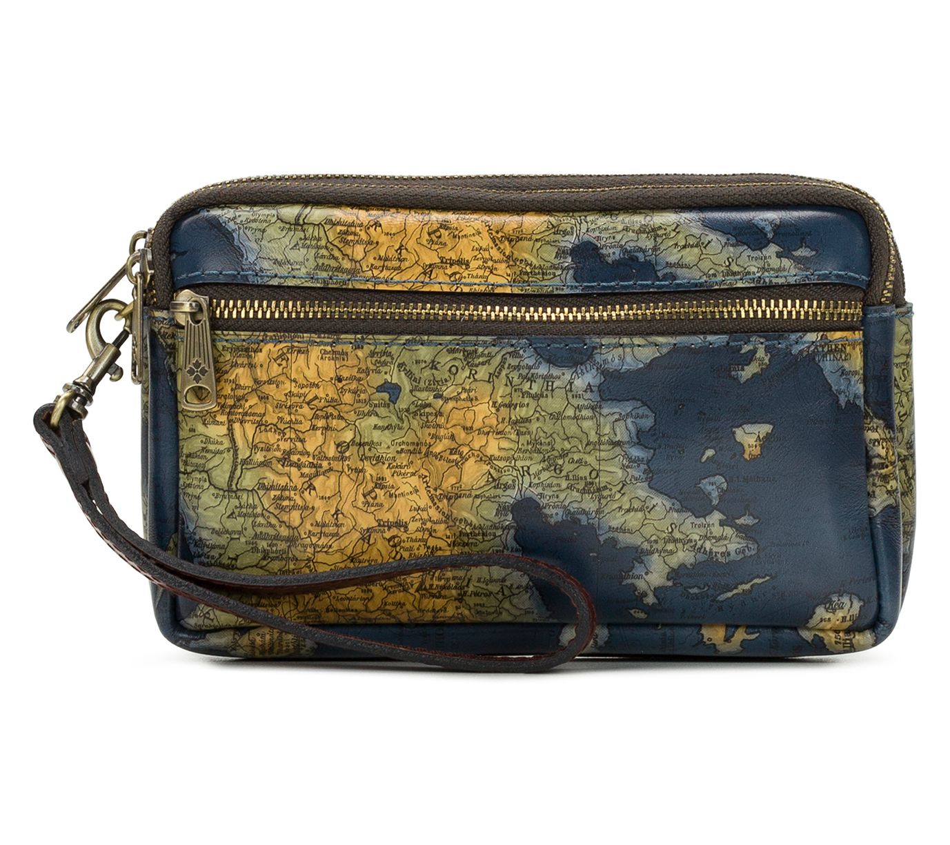 Patricia Nash Viani Greek Map Leather Wristlet