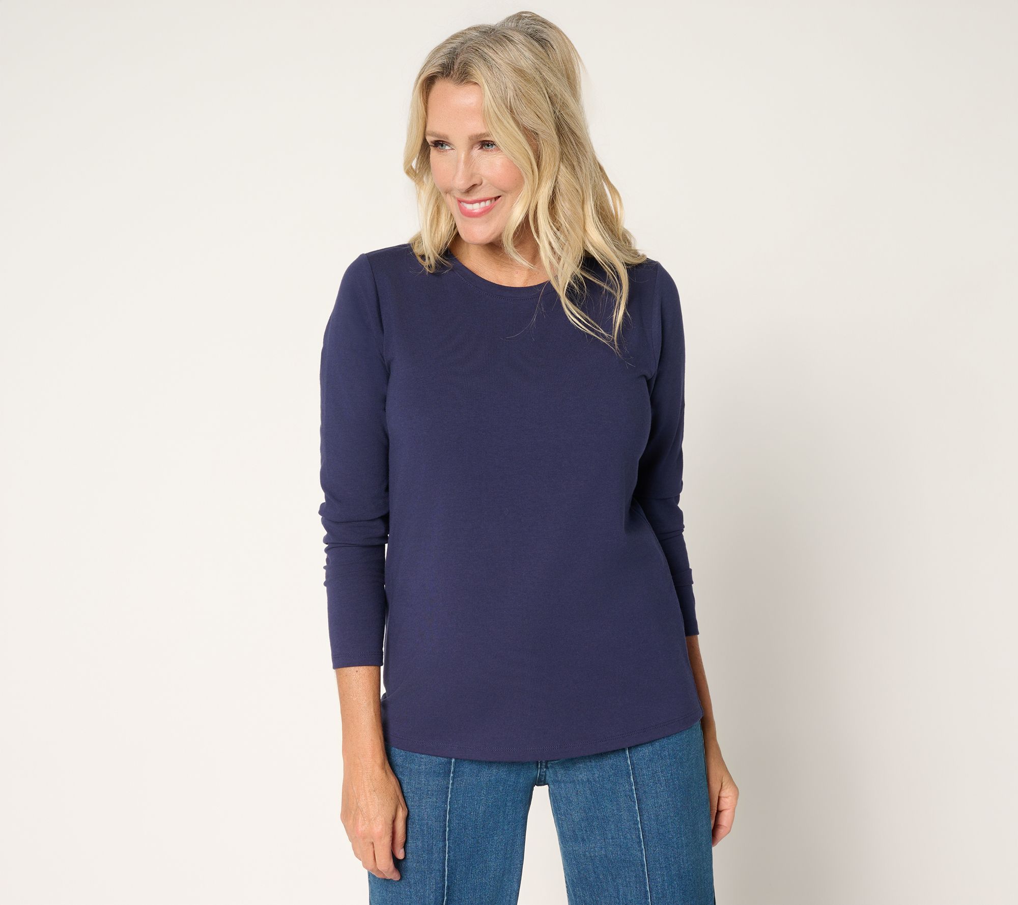 BEAUTIFUL by Lawrence Zarian Classic Knit Crew Neck Long Sleeve Top