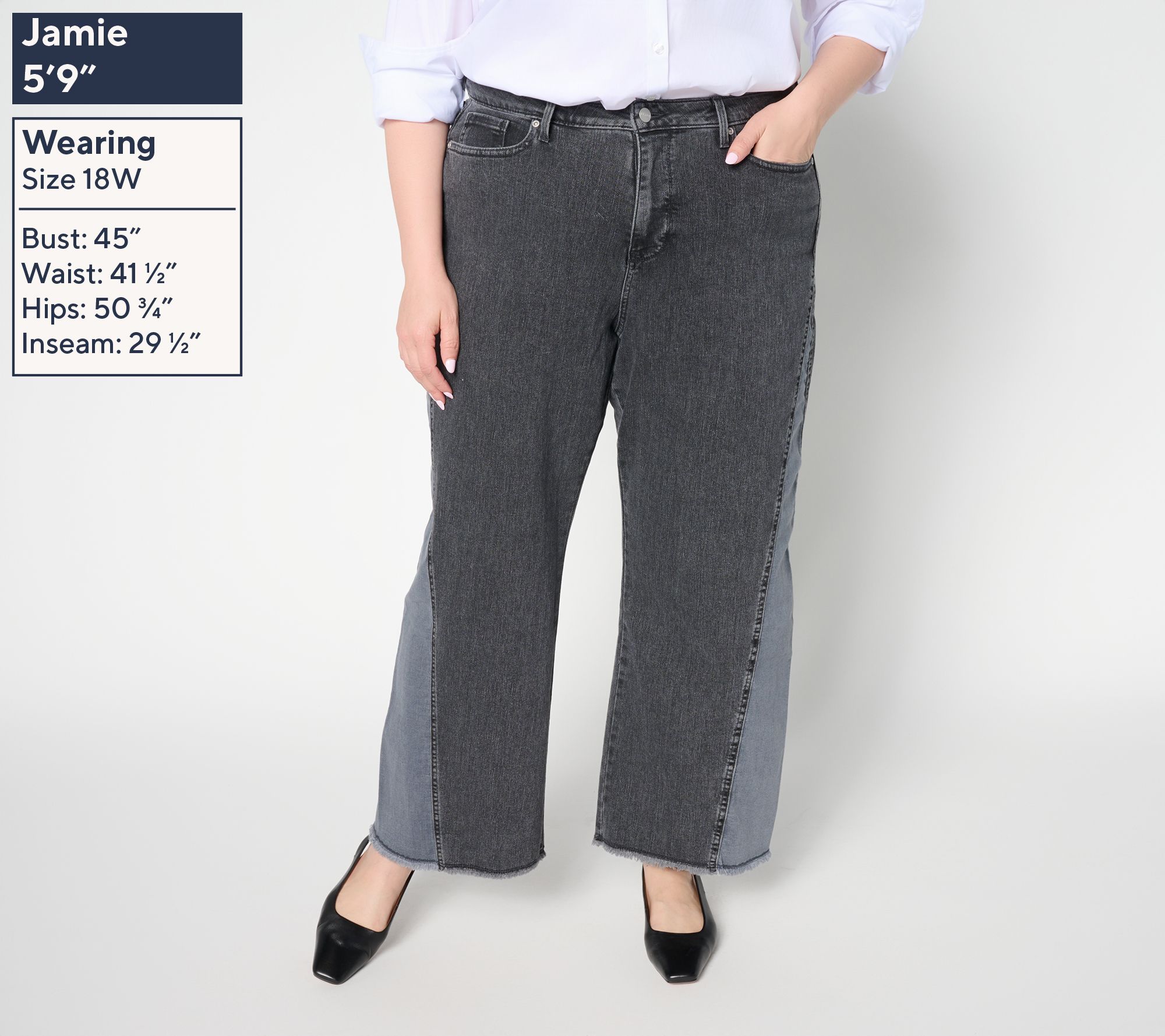 NYDJ Teresa Wide Leg Jeans with Contrast Sideseam Gusset