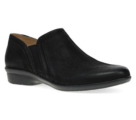 Dansko Cheryl Black Burnished Nubuck Leather Bootie