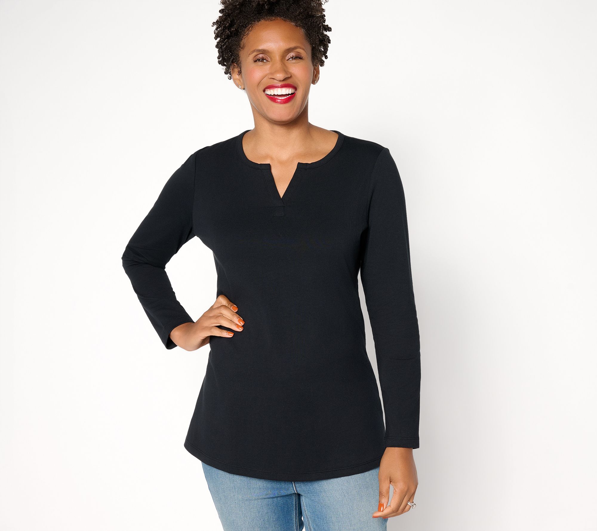 Denim & Co. Essentials Regular Perfect Jersey Tunic