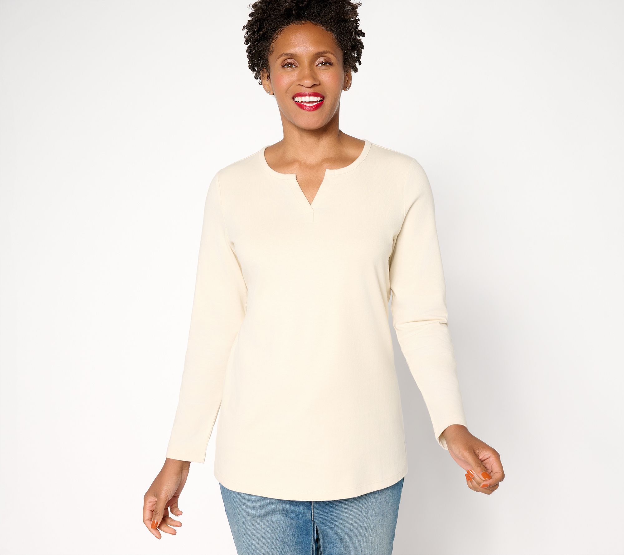 Denim & Co. Essentials Regular Perfect Jersey Tunic