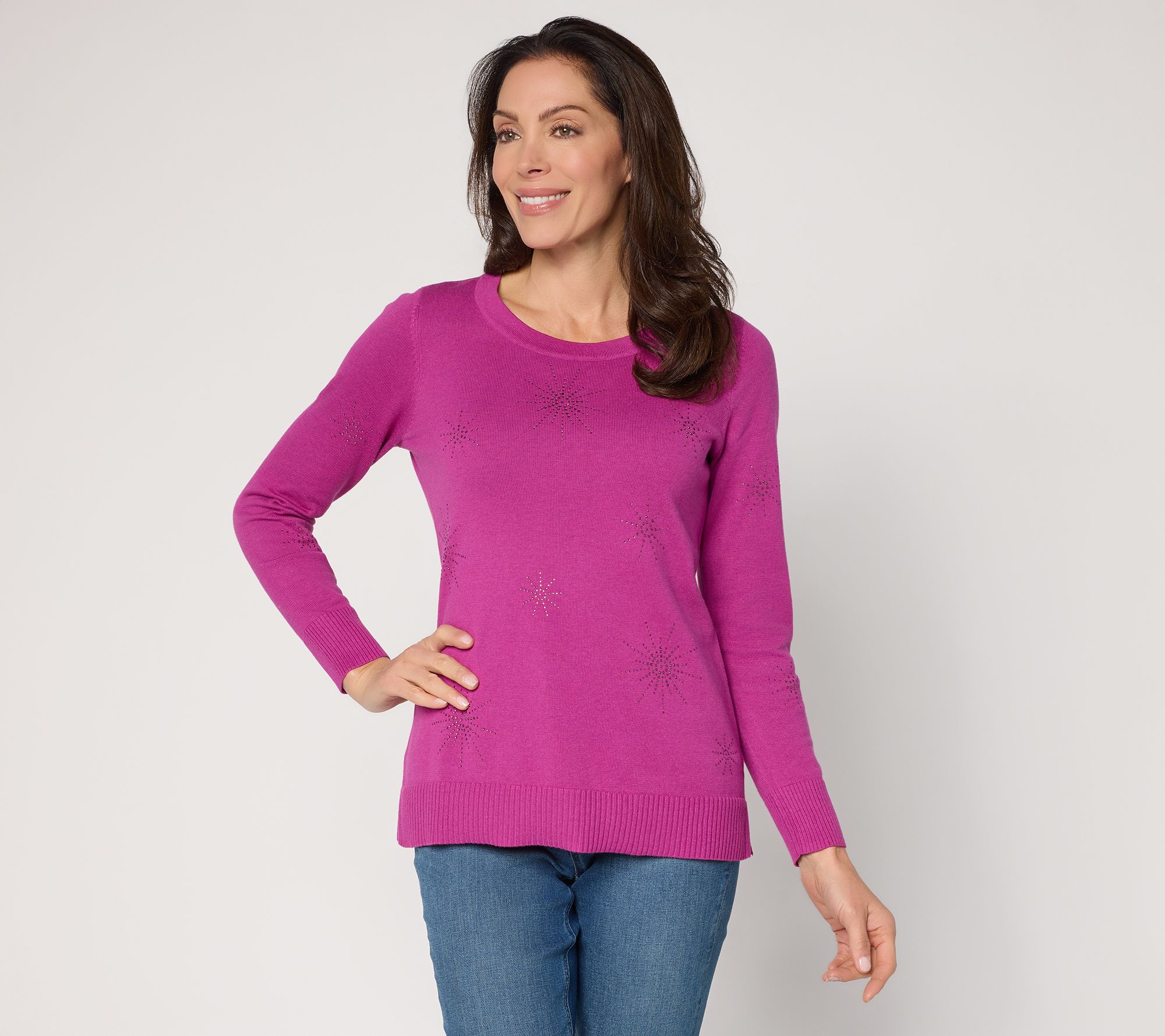  Belle by Kim Gravel Bursting with Shine Sparkle Sweater