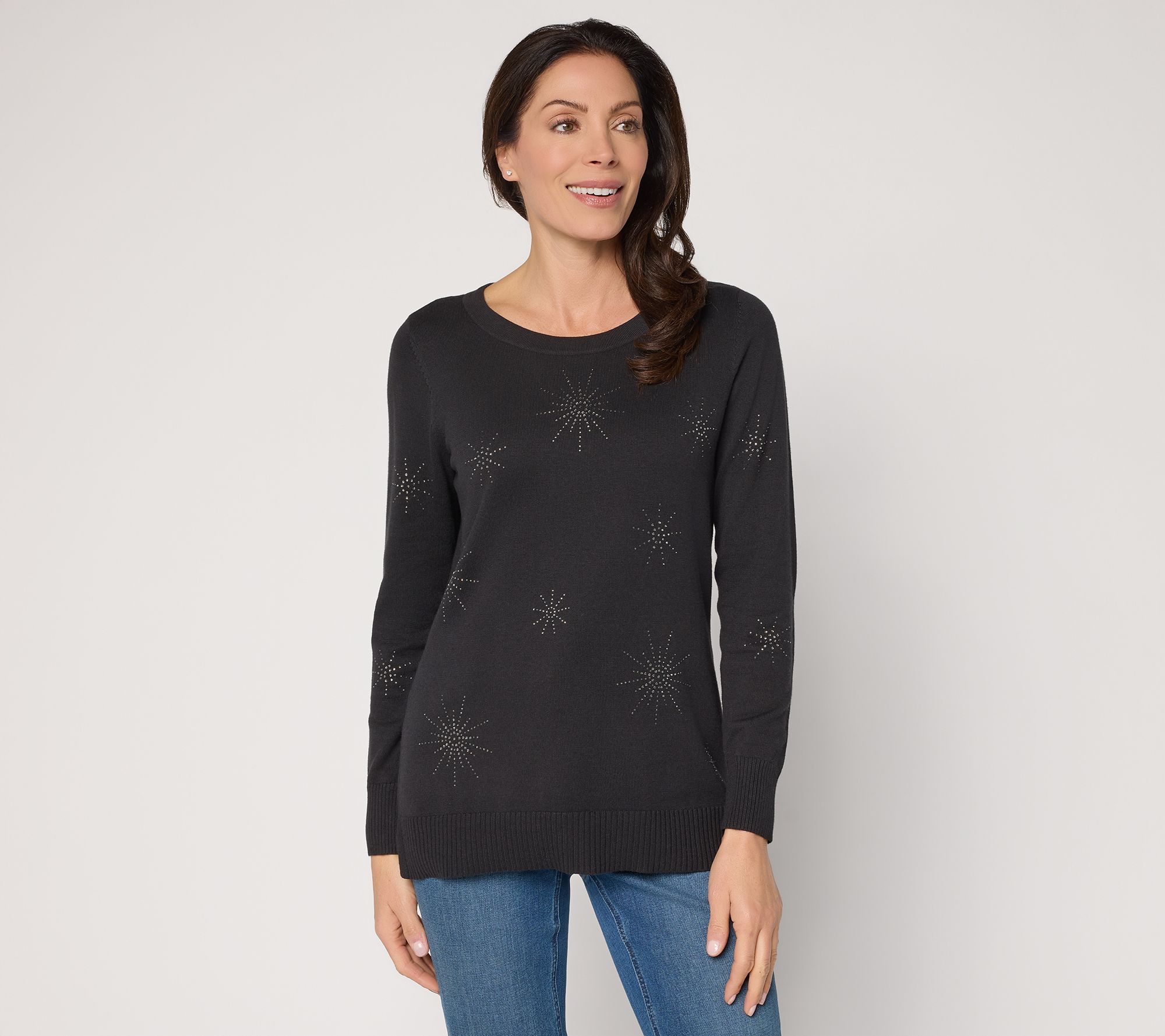 Belle by Kim Gravel Bursting with Shine Sparkle Sweater