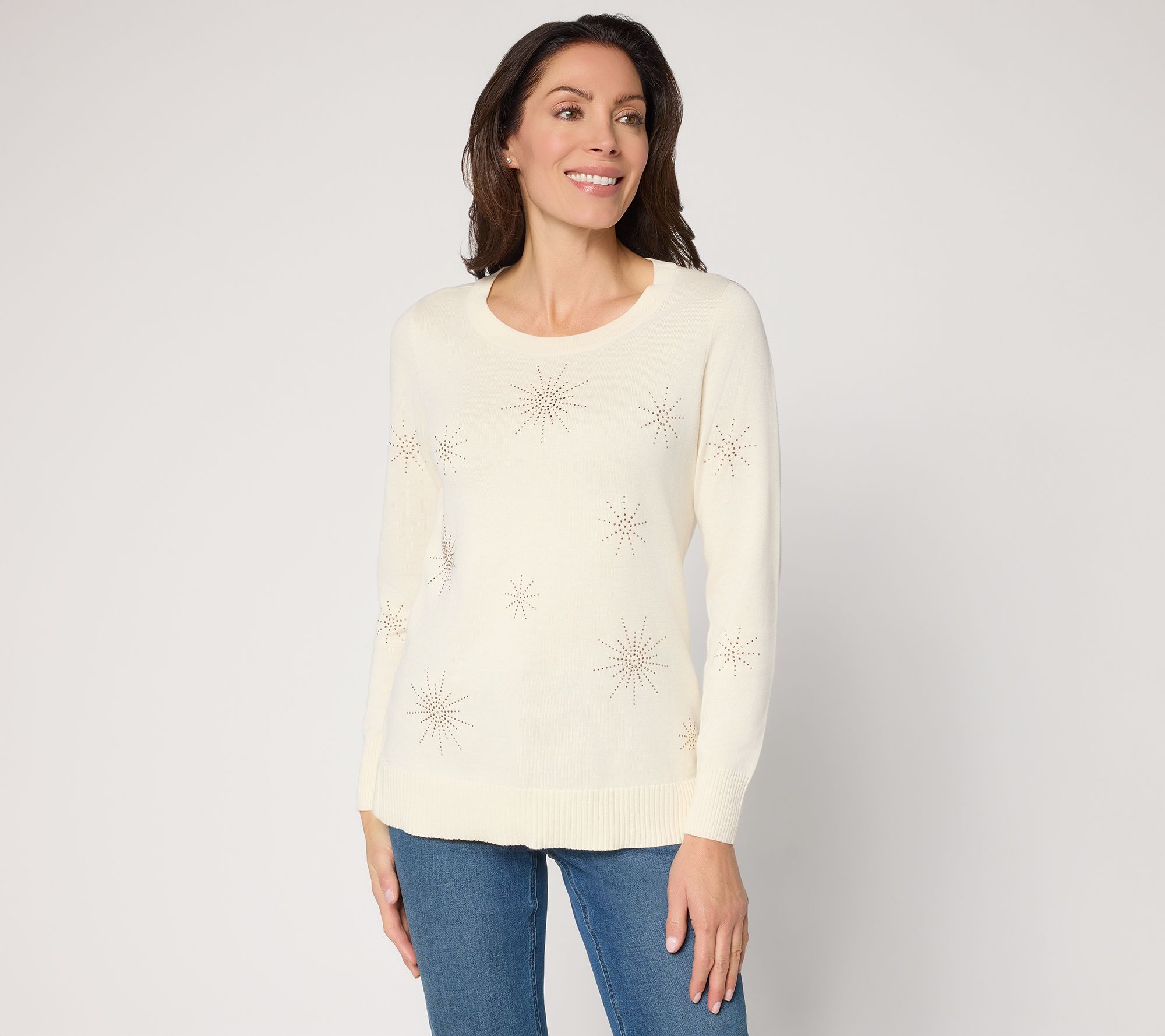 Belle by Kim Gravel Bursting with Shine Sparkle Sweater