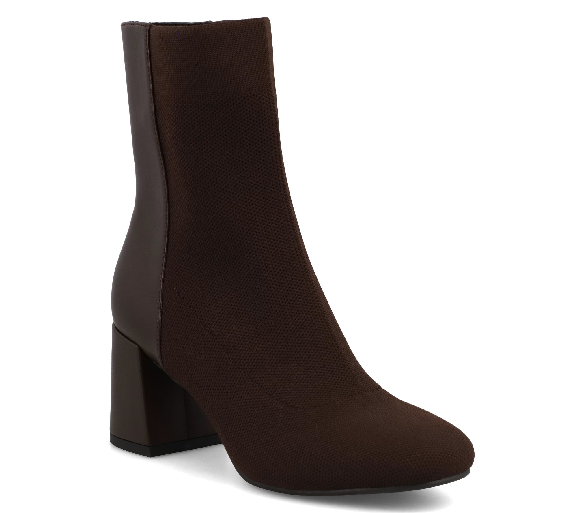 MIA Chic Contrast Block Heel Dress Boots - Bronwen