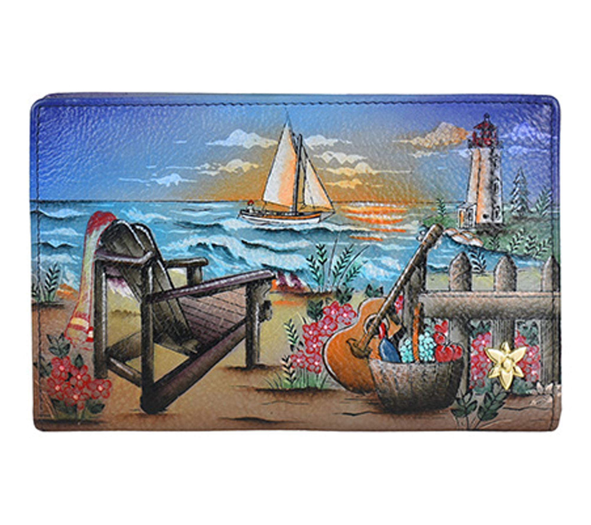 Anushcka Painted Leather Two-Fold Wallet