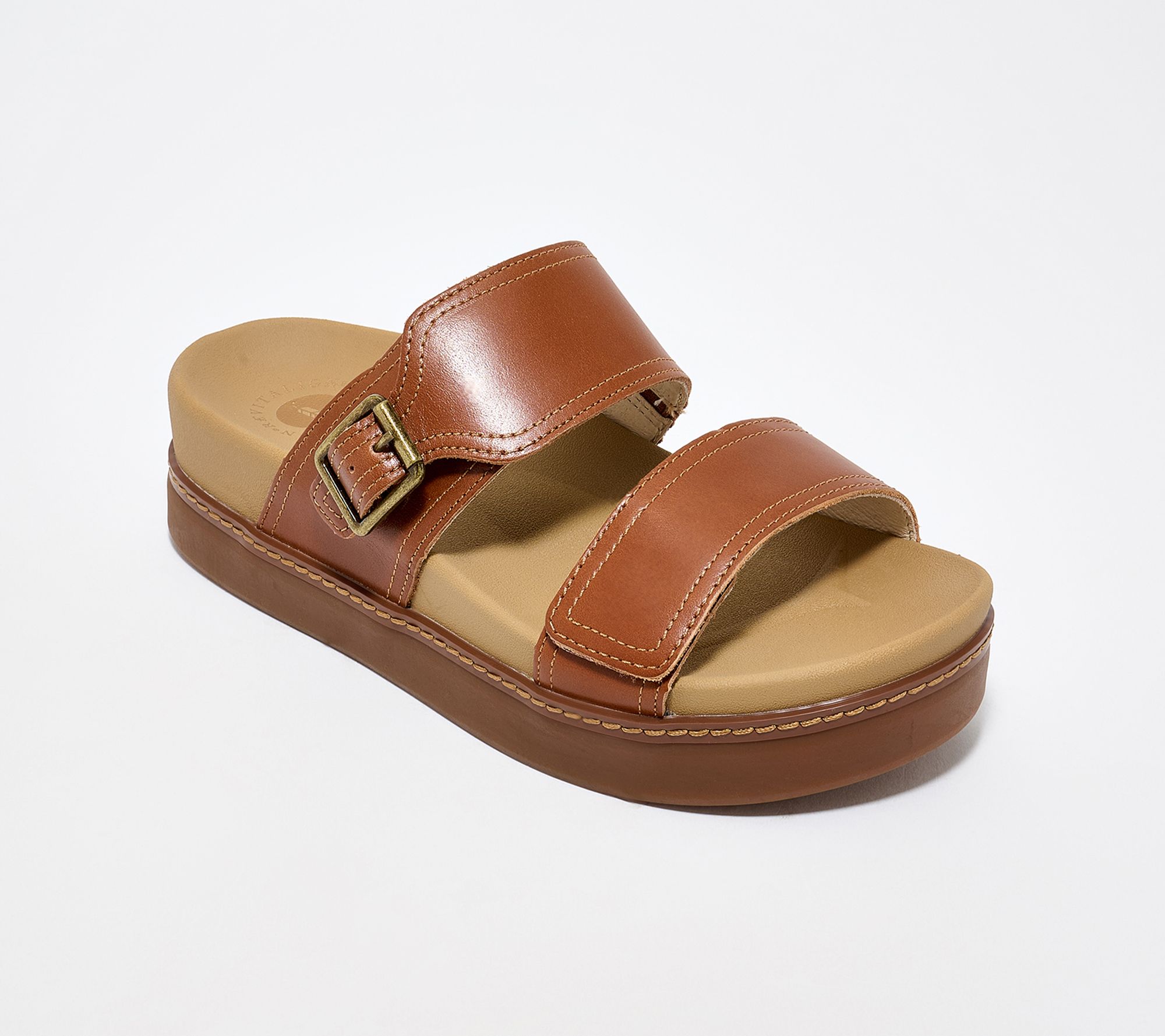 Revitalign Leather Adjustable Slide Sandals - Nova Jane