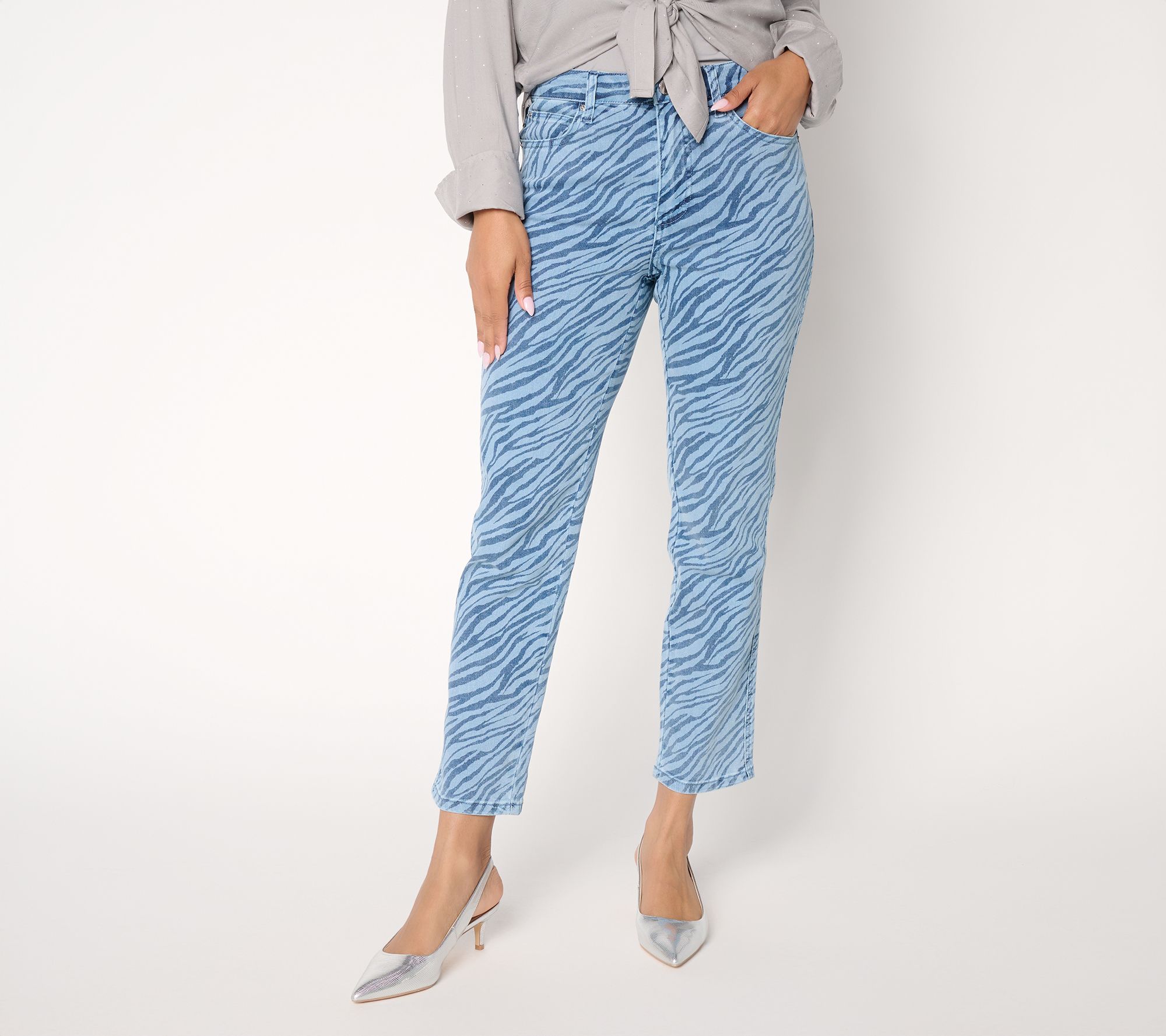 RM Studio x Rebecca Minkoff Petite Micah Zebra Stripe Jeans