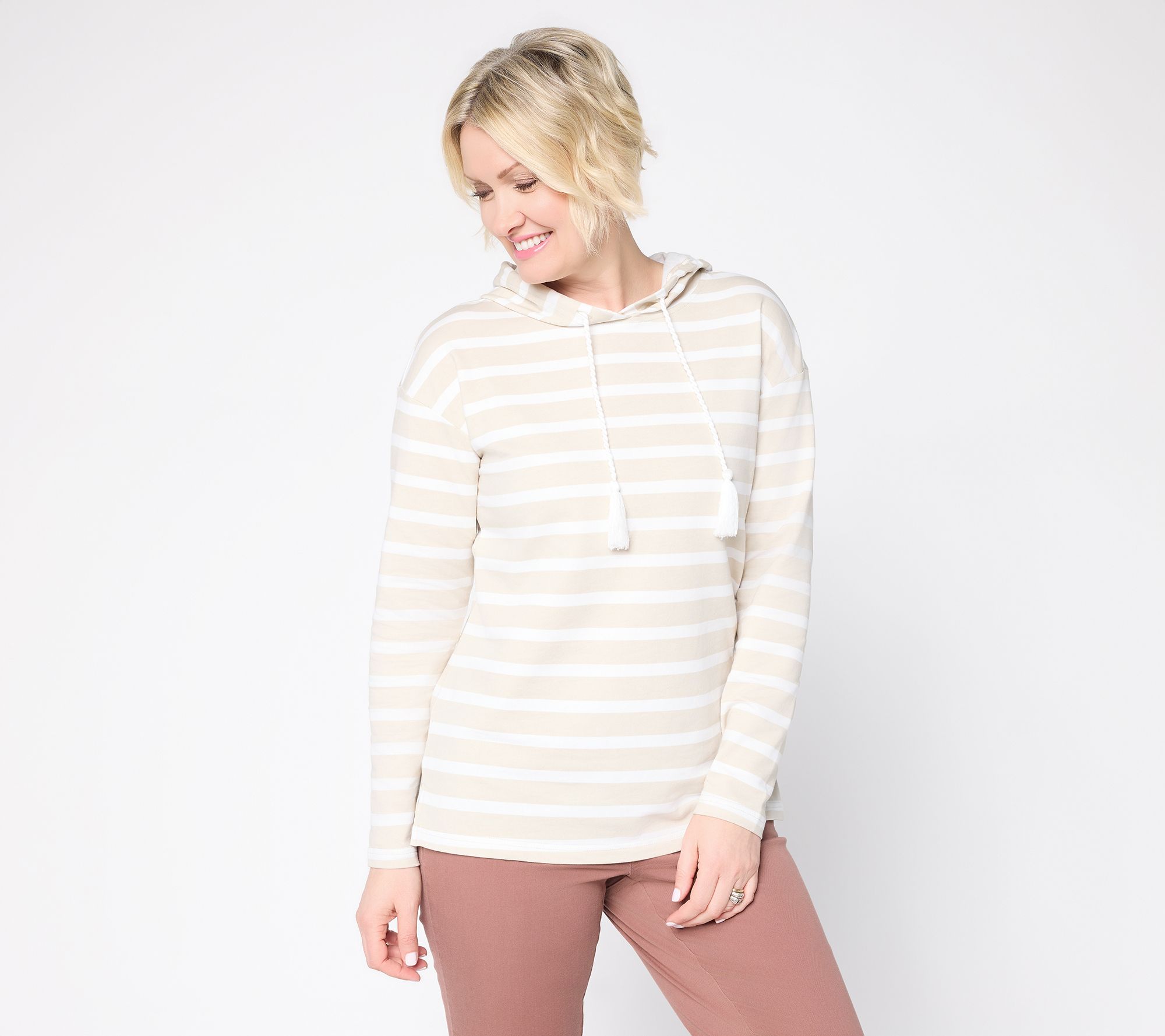 Liberty Belles by Kim Gravel French Terry Coastal Stripe Hoodie