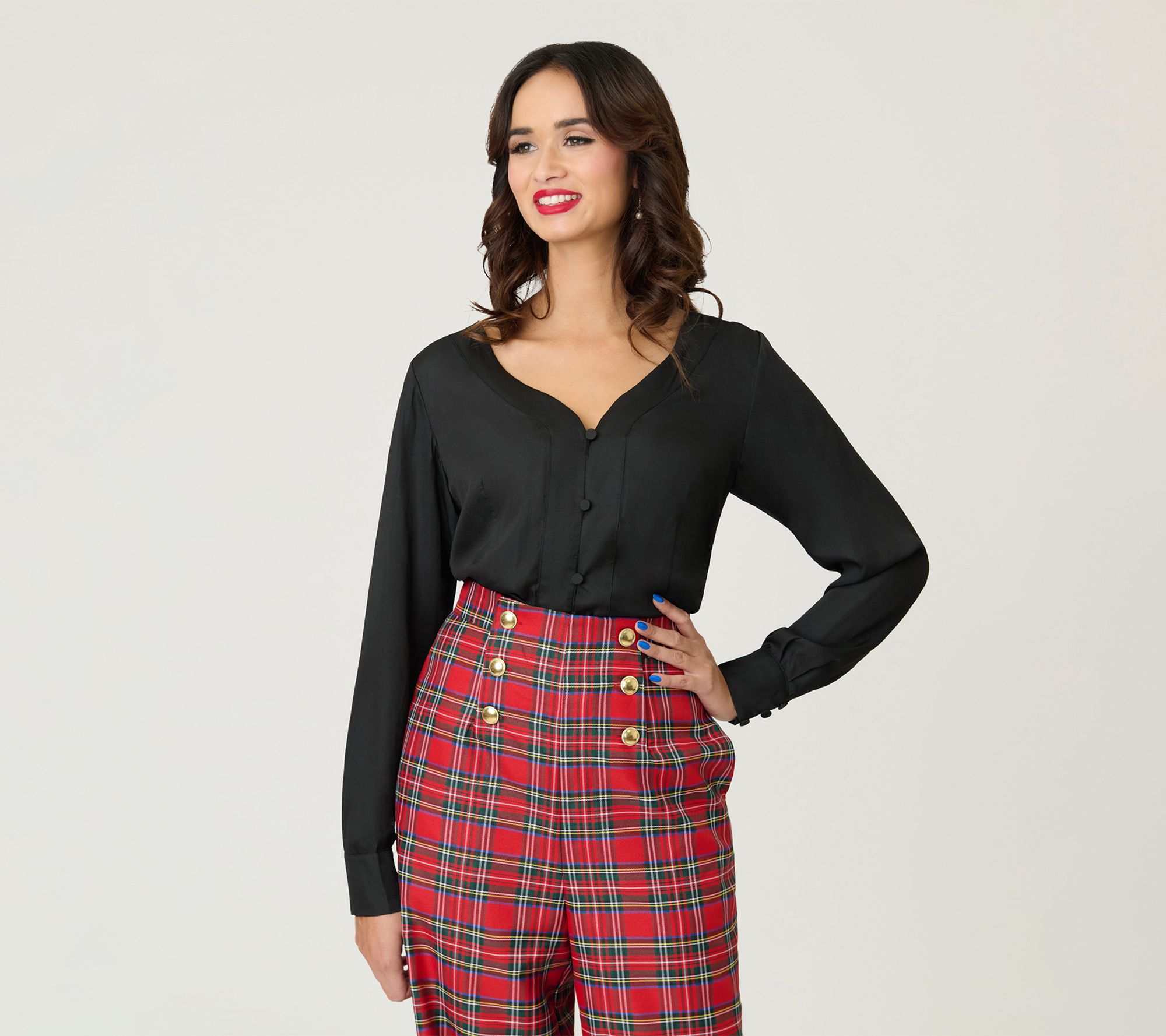 Unique Vintage Black Long Sleeve Blouse