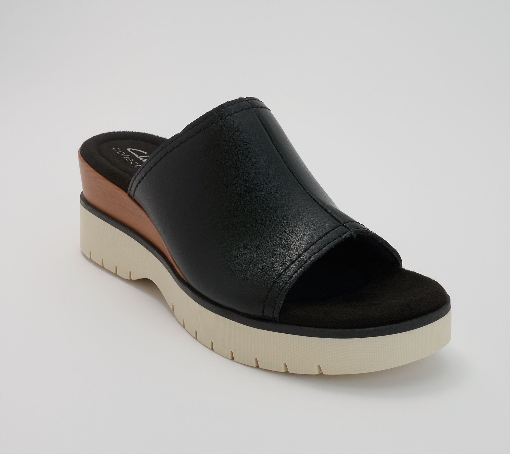 Clarks Collection Leather Slide Sandals -Diaz Slide