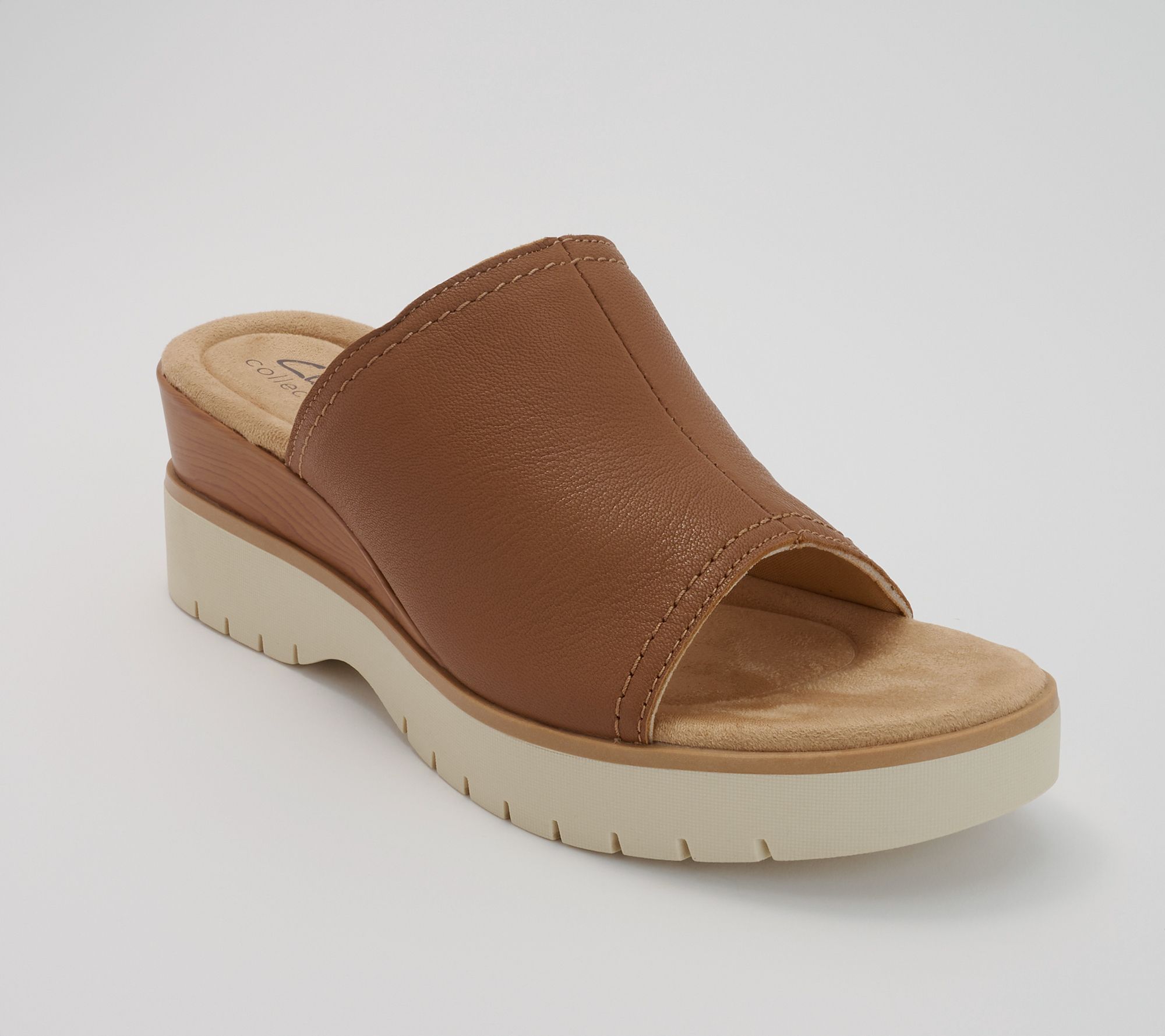 Clarks Collection Leather Slide Sandals -Diaz Slide