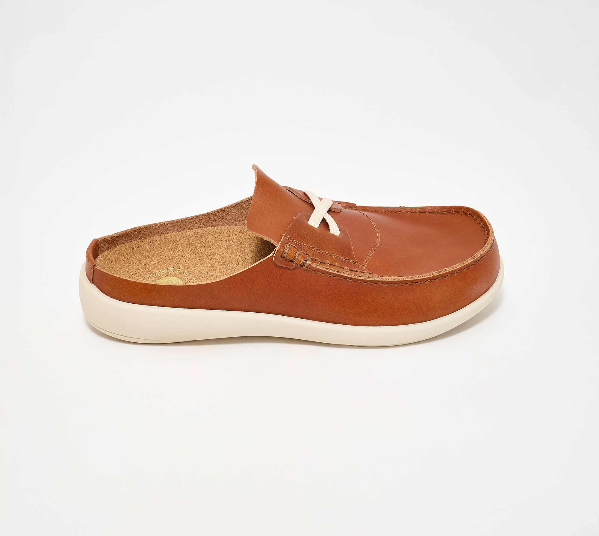 Riu リウ Quilting leather mule Rちゃん Revitalign Orthotic Leather Nautical Mules Siesta Leeward - QVC.com