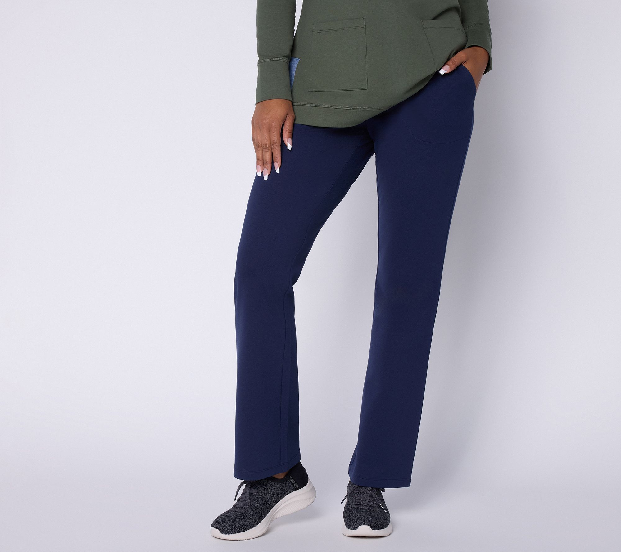 Denim & Co. Regular EasyWear French Terry Baby Bootcut Pants