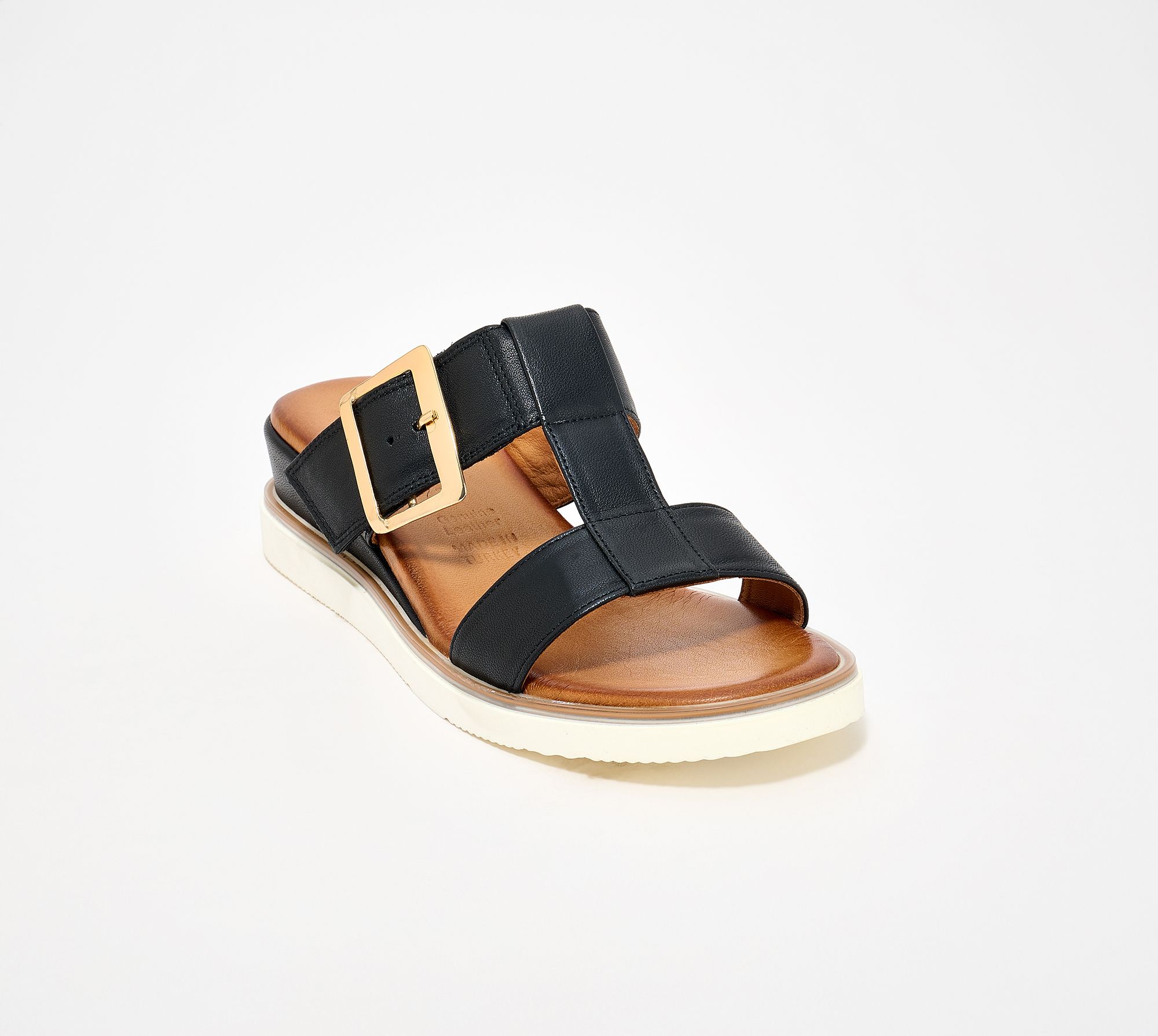 Spring Step Leather Slide Sandals - Seaport