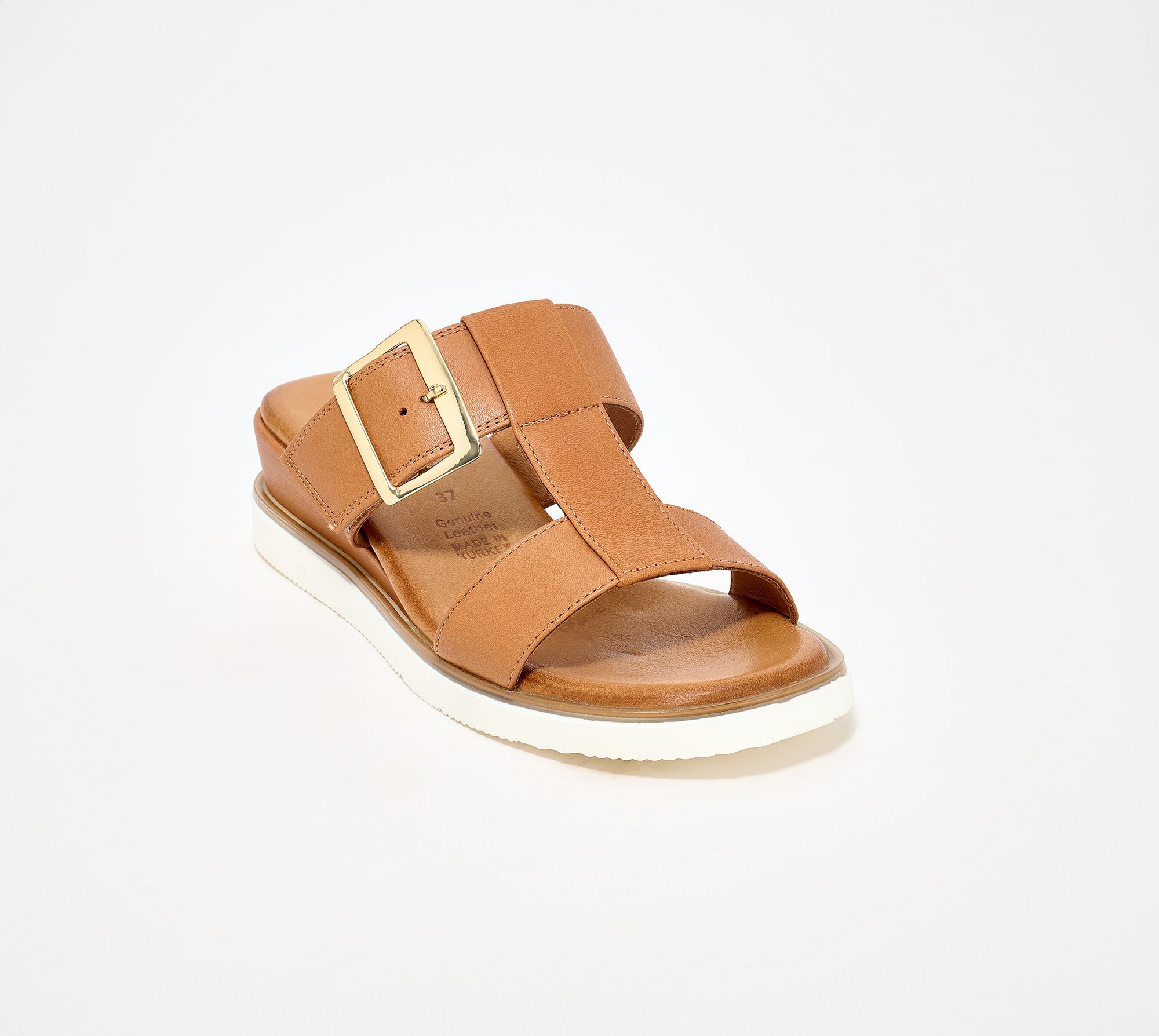 Spring Step Leather Slide Sandals - Seaport