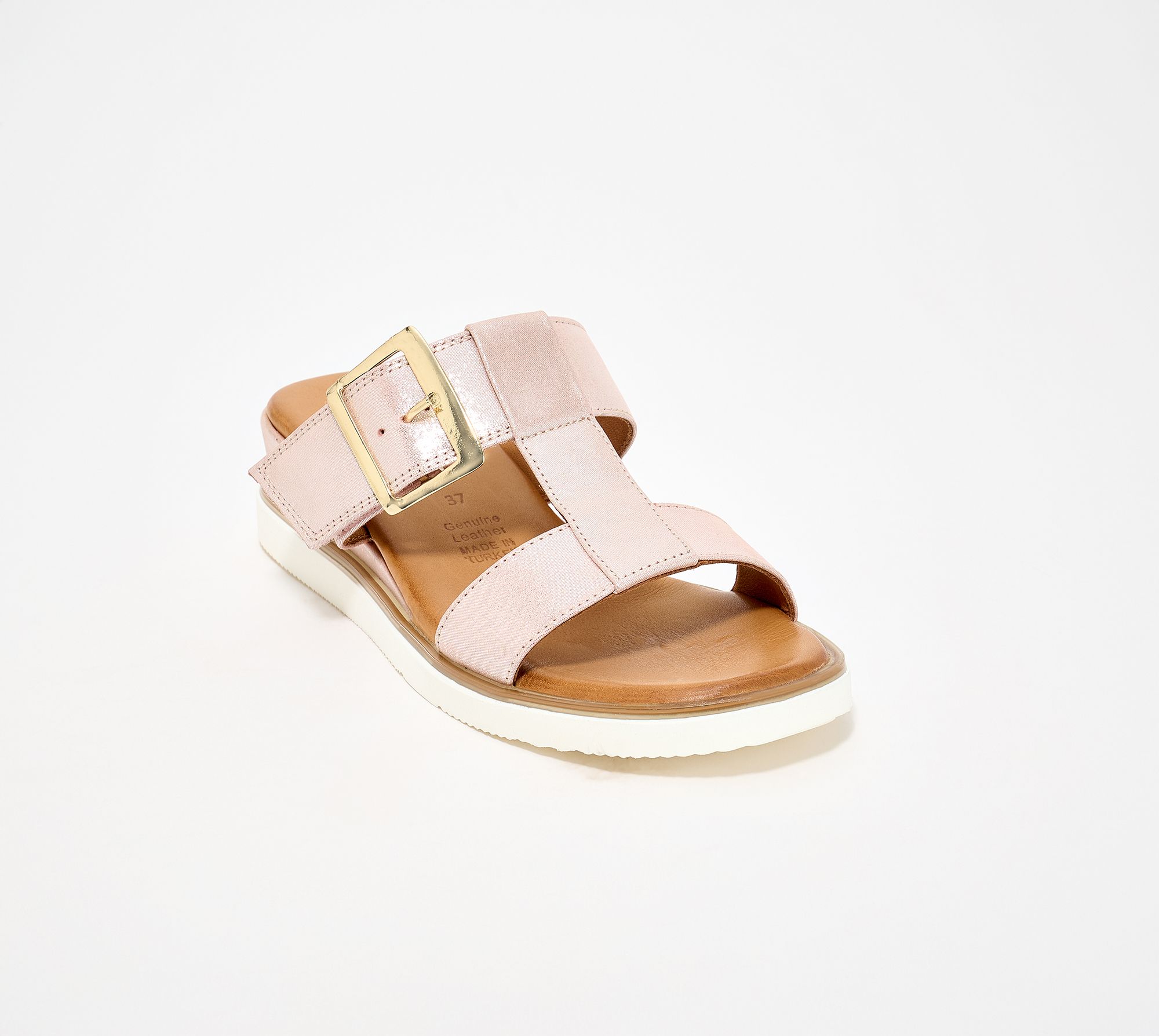 Spring Step Leather Slide Sandals - Seaport