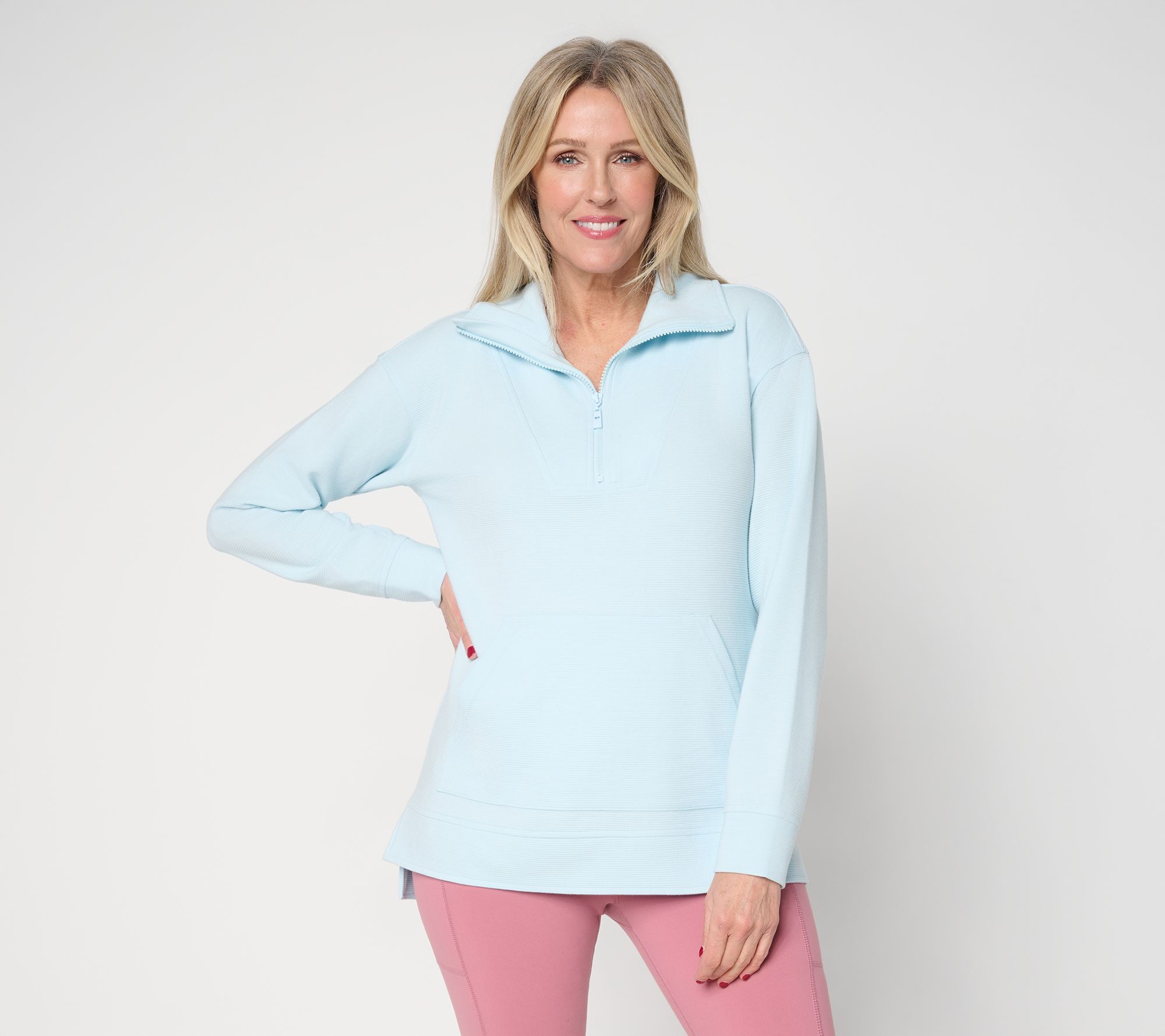 "As Is" Belle Body by Kim Gravel Ottoman Rib Half Zip Top
