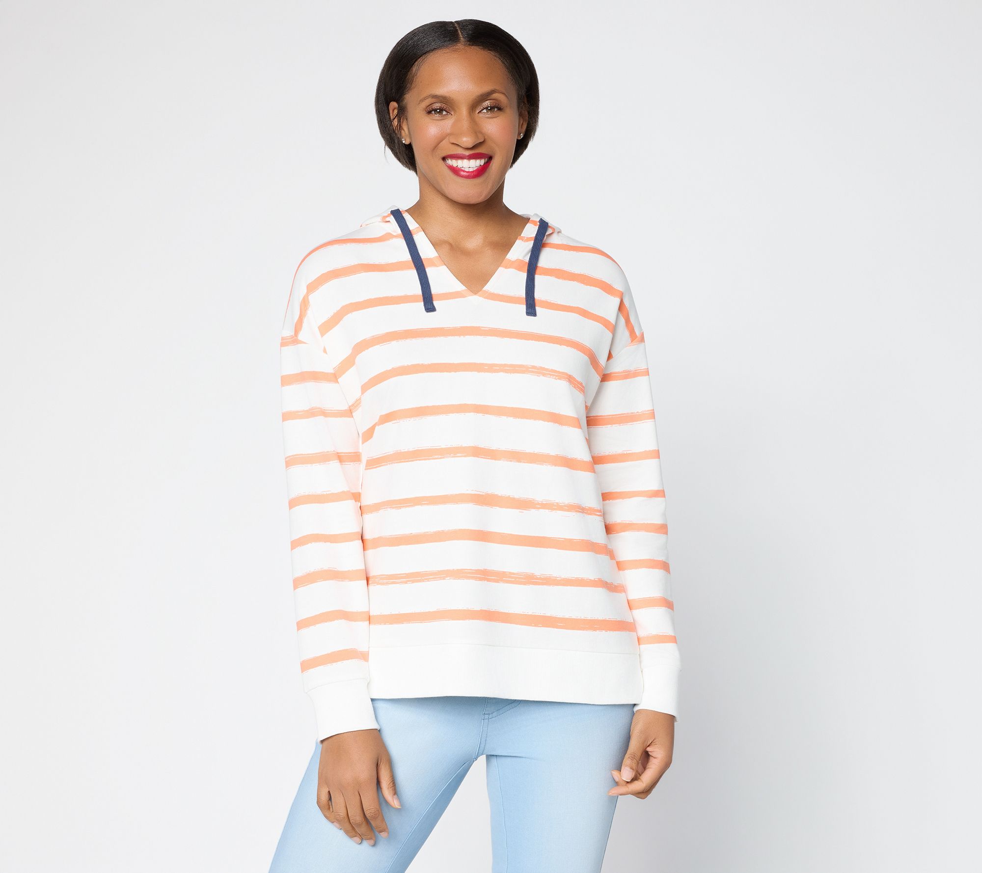 "As Is" Belle by Kim Gravel French Terry Boardwalk Stripe Hoodie