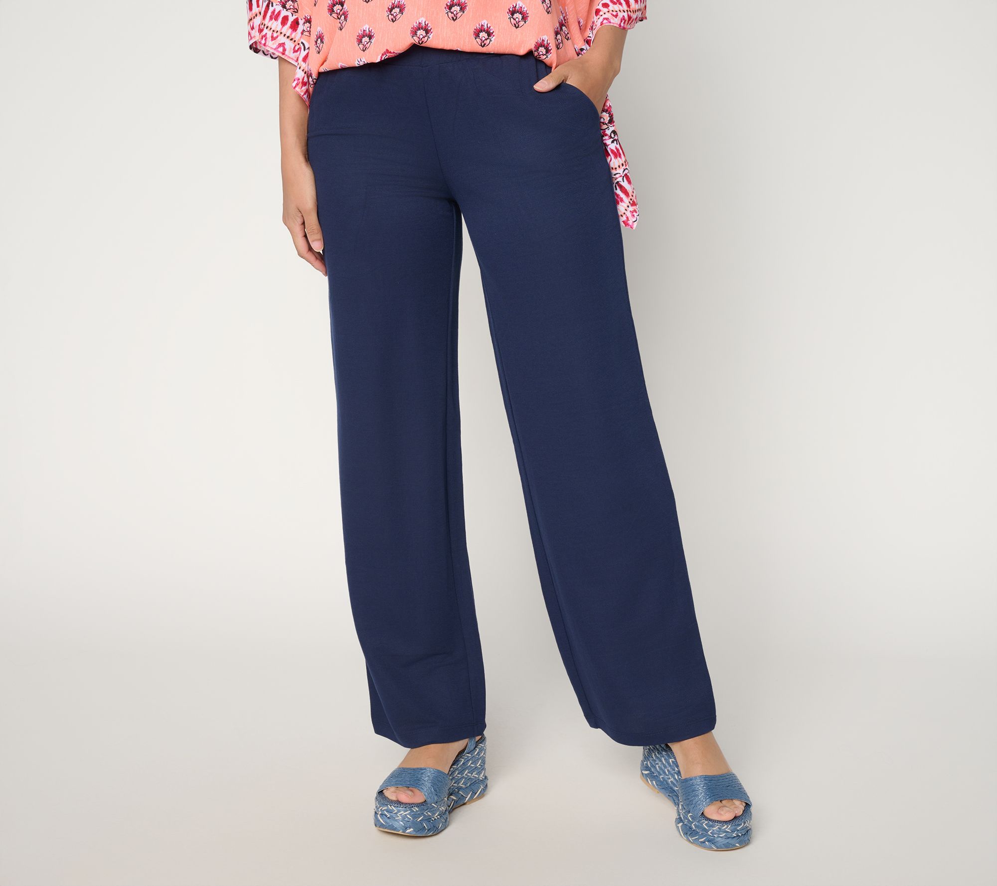 "As Is" Belle by Kim Gravel Pet Cabana Knit Yacht Club Solid Pant