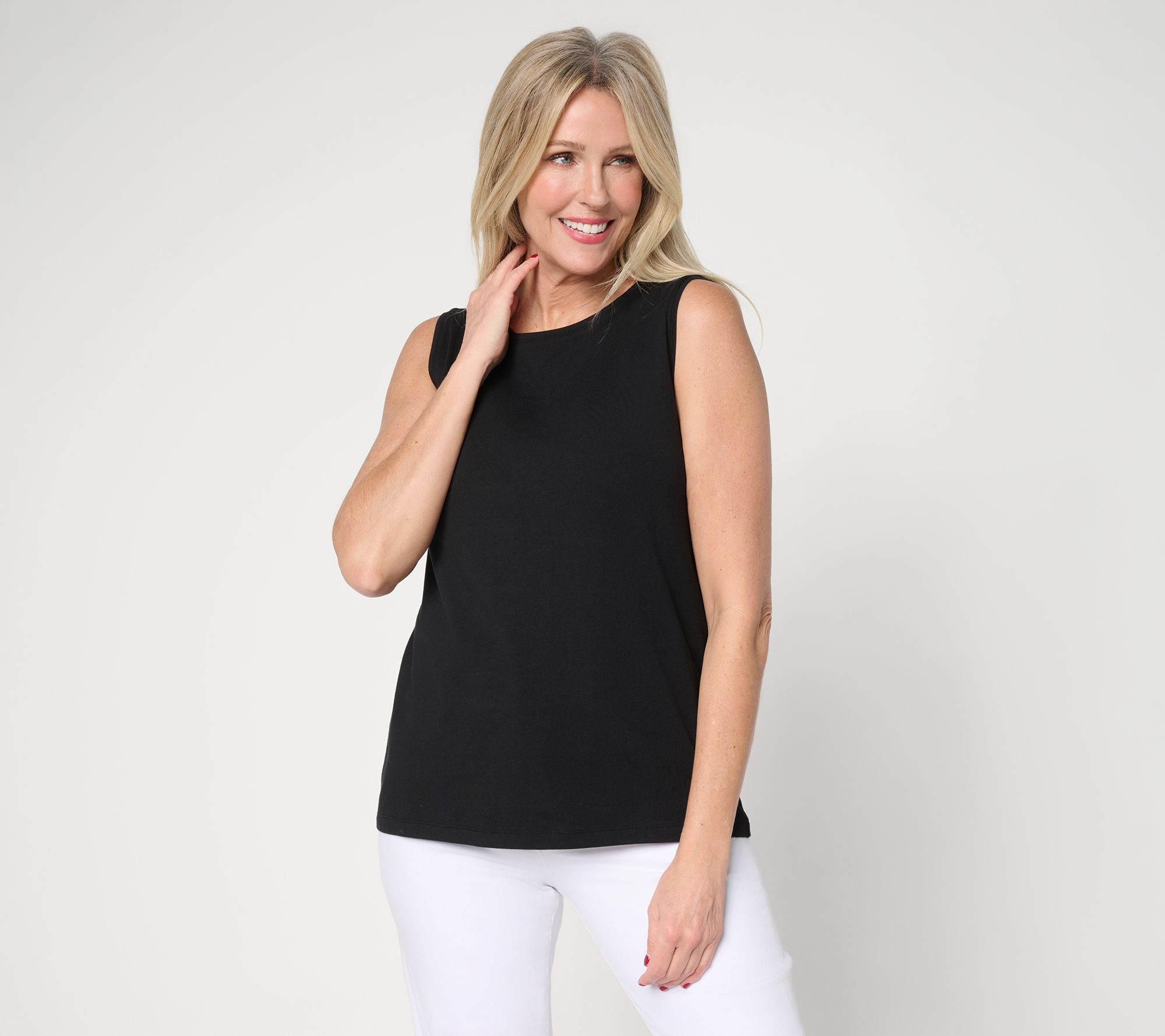 "As Is" Susan Graver Essentials Comfy Cotton Bateau-NeckTank