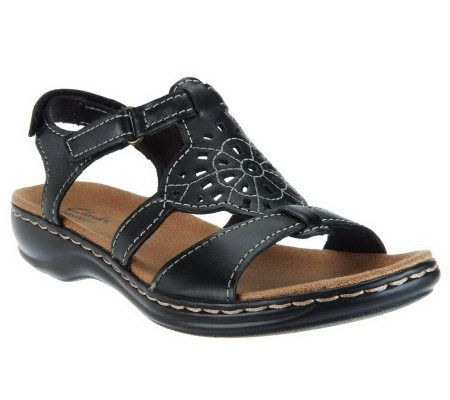 Clarks Bendables Leisa Taffy Leather Adj. Sandals - Page 3 — QVC.com