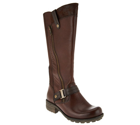 Earth Origins Leather Wide Calf Tall Boots - Portia - Page 1 — QVC.com