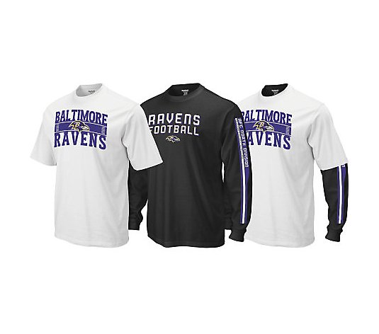 NFL Baltimore Ravens Short & Long Sleeve Thermal Shirt Combo 