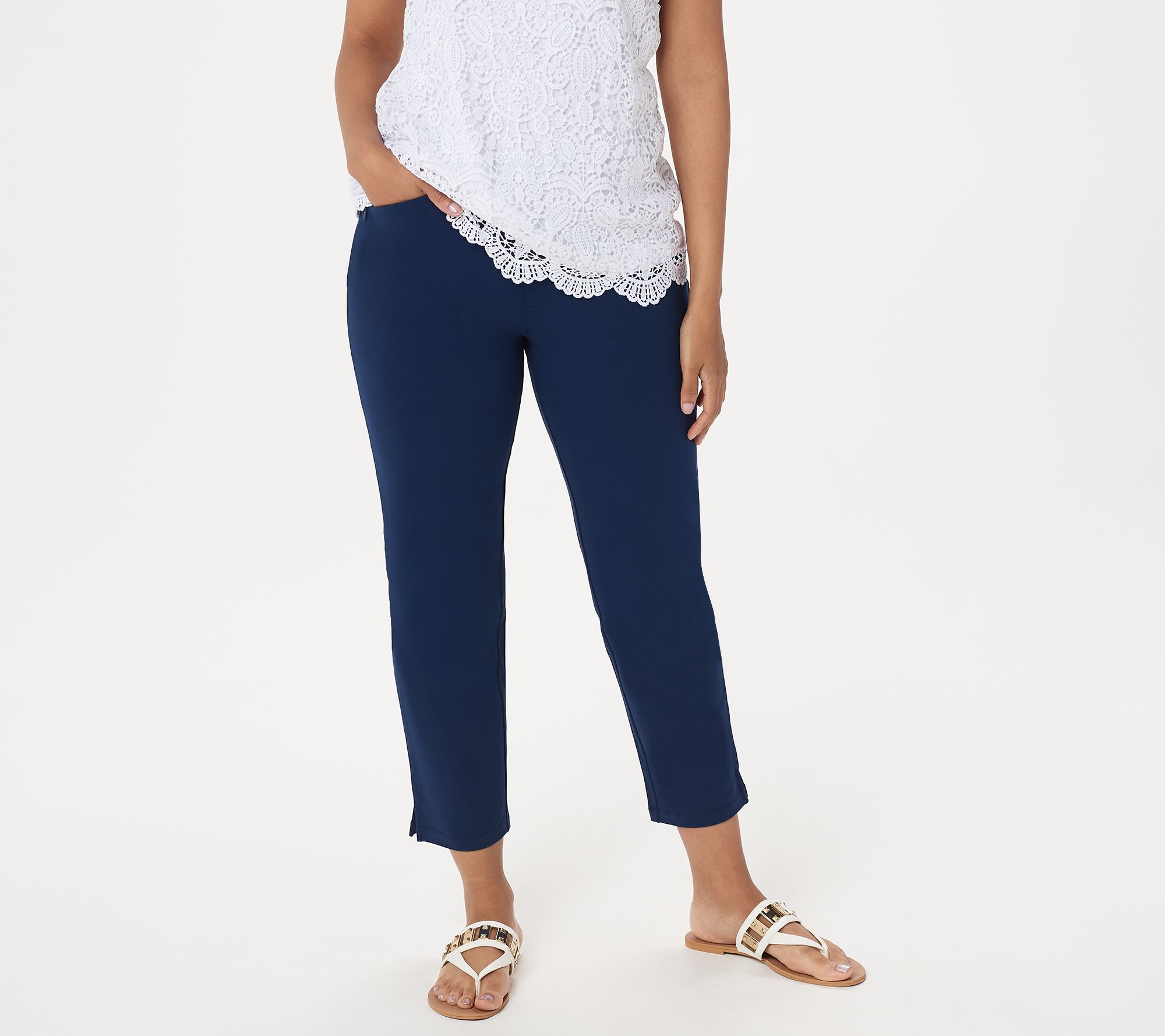 Susan Graver Petite Weekend Premium Stretch Crop Pants