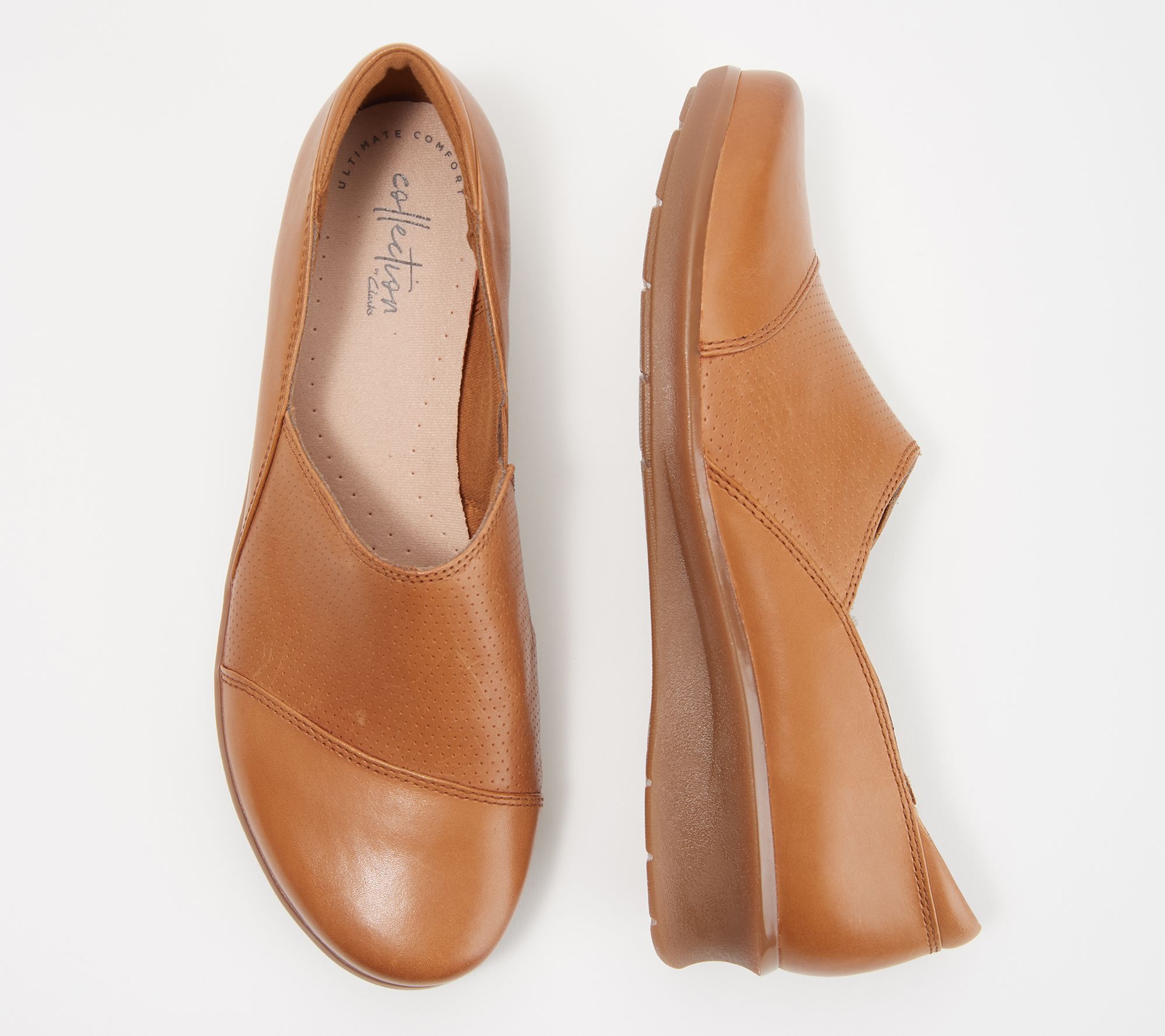 As Is Clarks Collection Leather Slip-On Shoes - Hope Porter