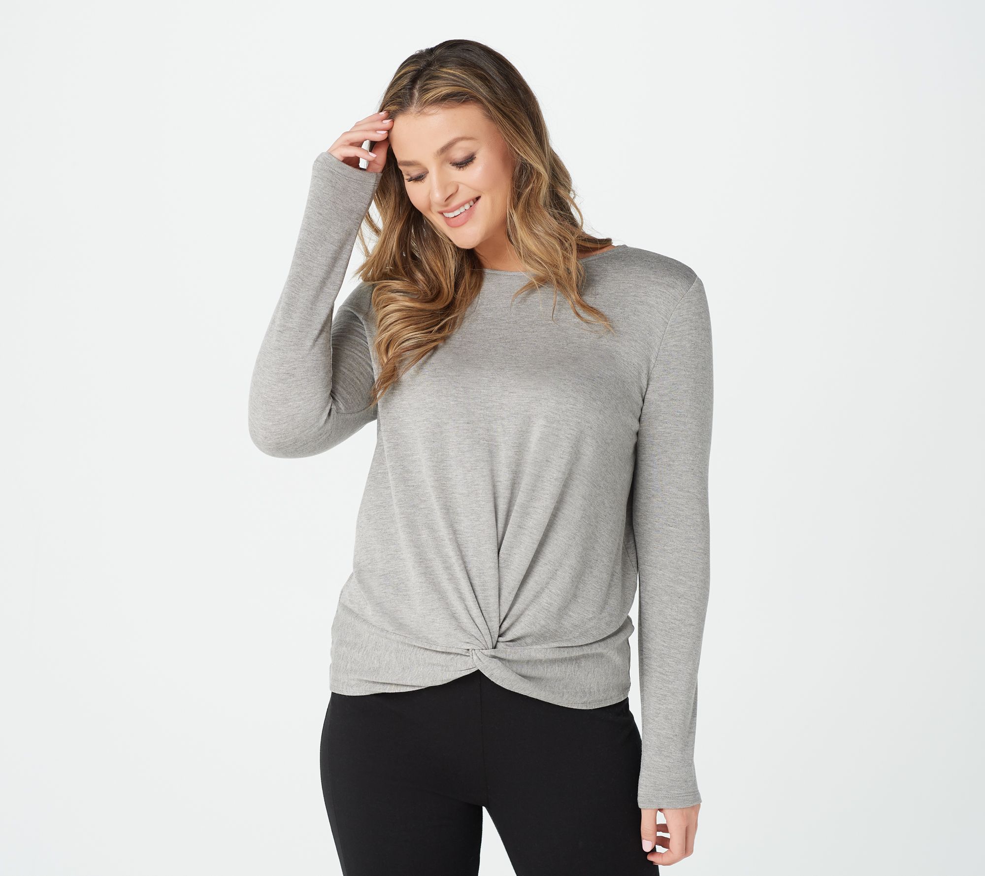 Tracy Anderson for G.I.L.I. Twist Front Knit Top - QVC.com