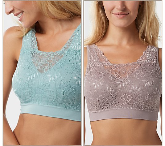 As Is Breezies Set of 2 Lace Cami Bras 