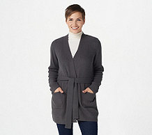  Joan Rivers Knit Wrap Cardigan with Removable Belt - A390869
