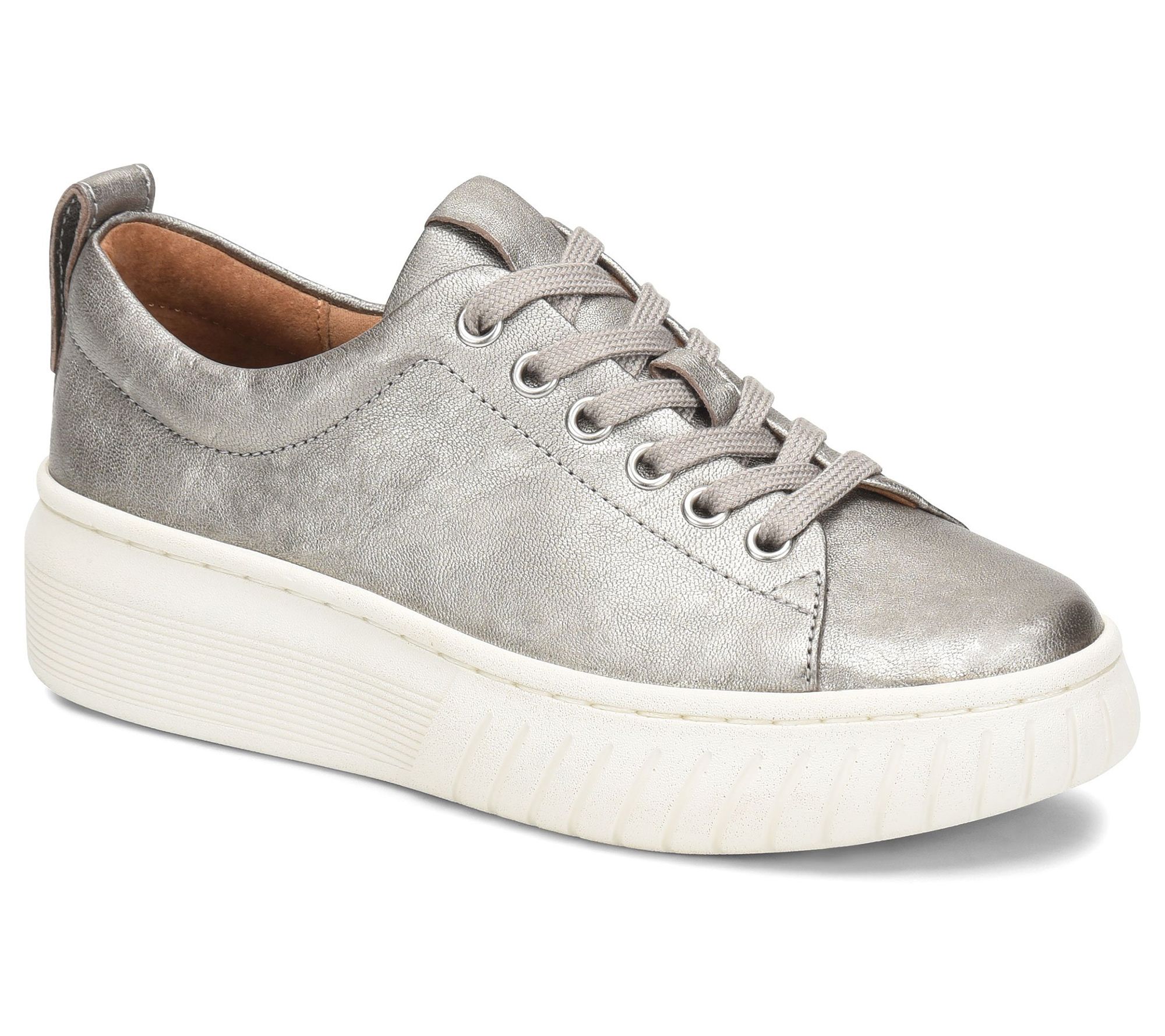 Sofft Leather Metallic Sporty Sneakers 