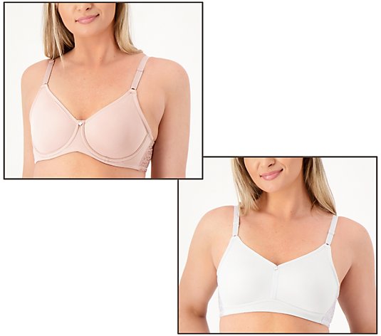 Breezies Jacquard Back Smoothing Underwire or Wirefree Bra 