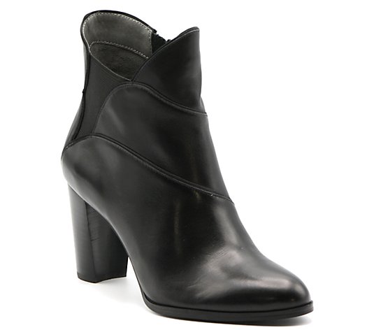 Adrienne Vittadini Leather Ankle Booties - Trella