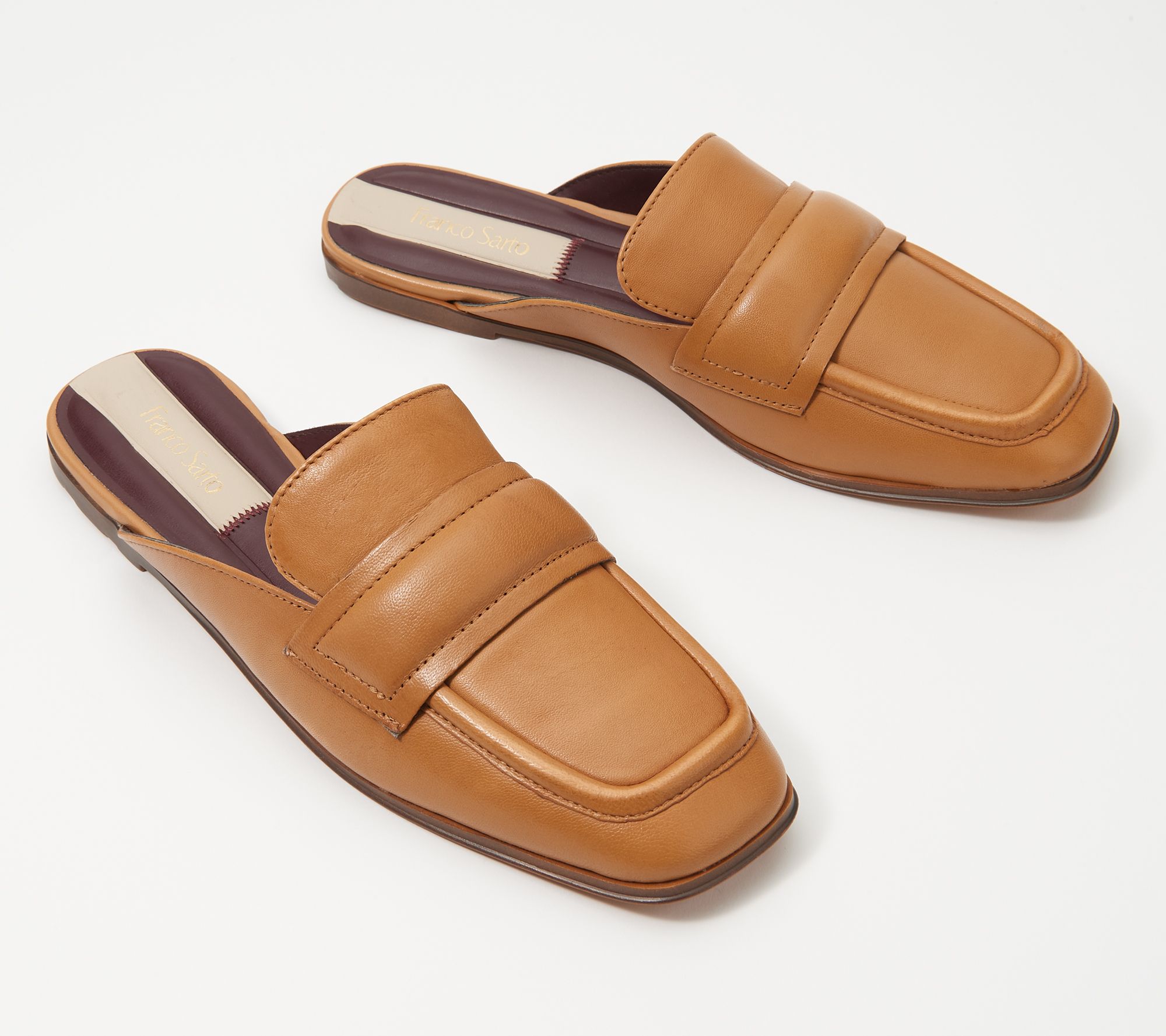 Franco Sarto Leather Mules - Duval - QVC.com