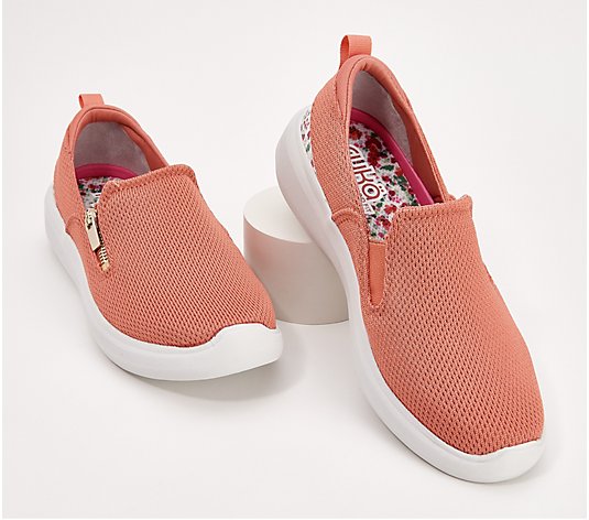 "As Is" Ryka Mesh Slip-Ons with Floral Detail - Ally Floral