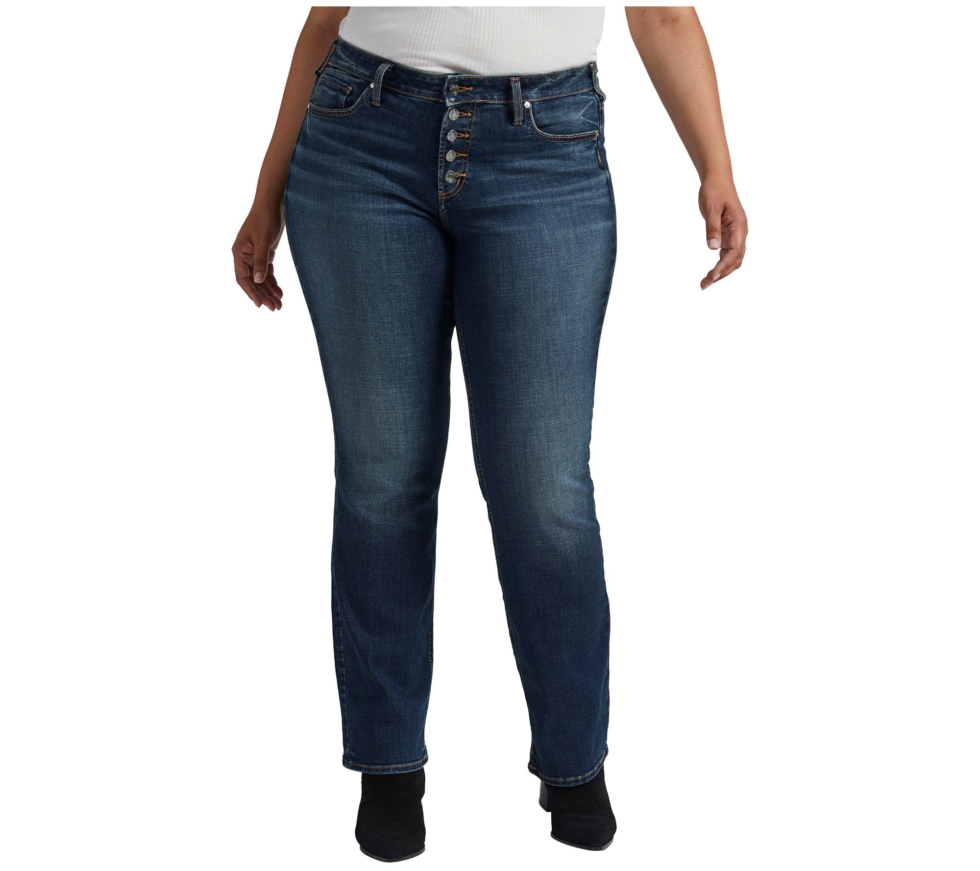 Silver Jeans Co. Plus Size Suki Mid Rise Straight Leg Jeans