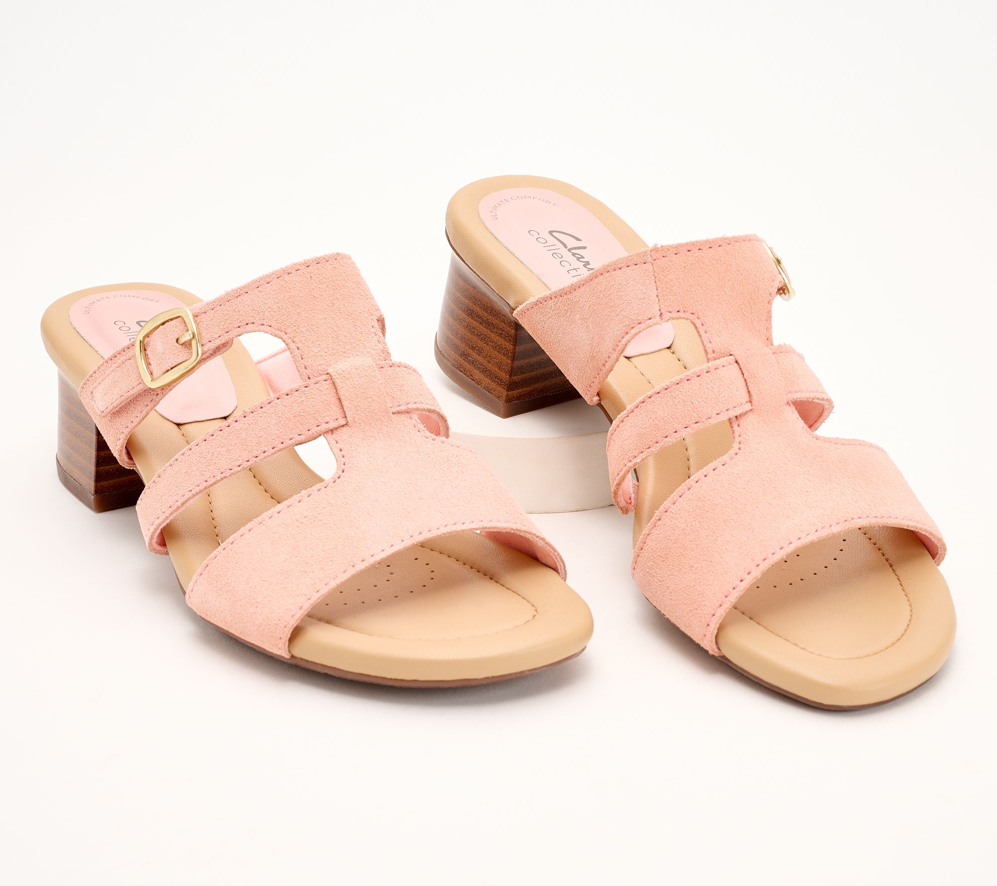 Pink Block Heel Sandals QVC