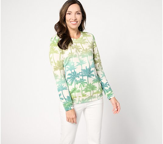 Denim & Co. By the Beach Printed Soft Blend Knit Pulllover