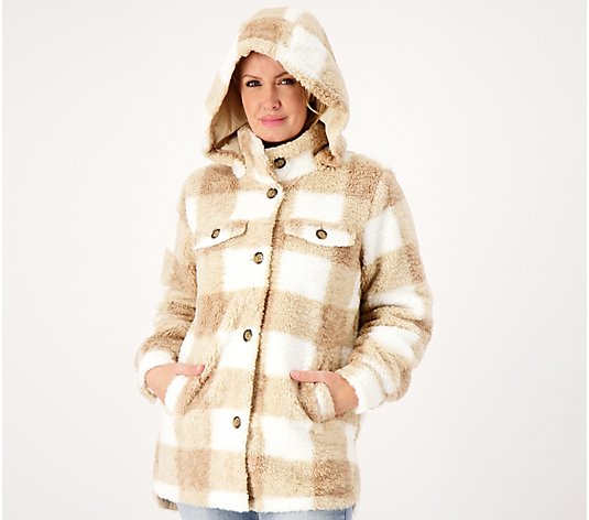 "As Is" Koolaburra by UGG Sherpa Jacket with Removable Hood