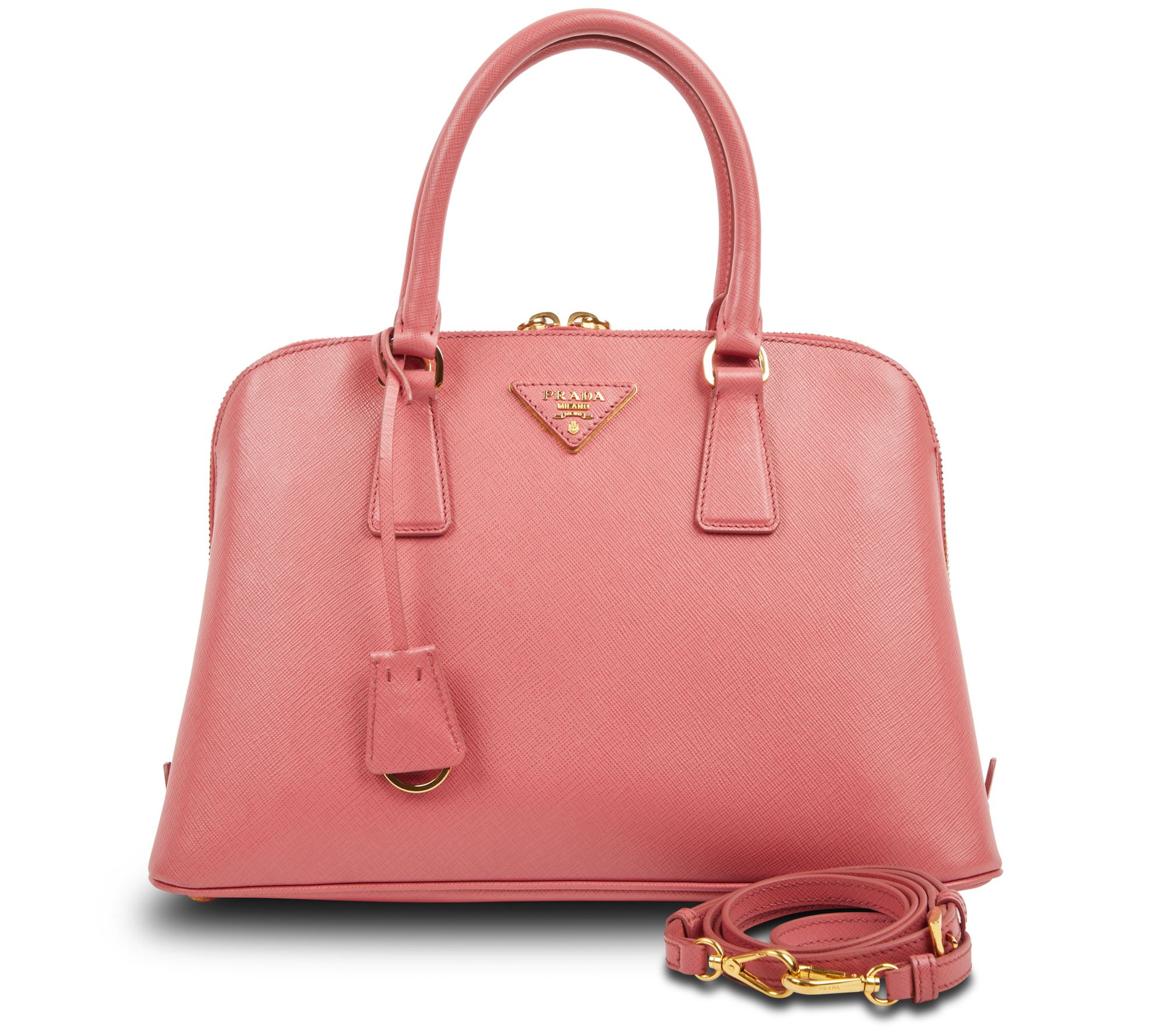 Prada Promenade Bag Saffiano Leather Mini Pink