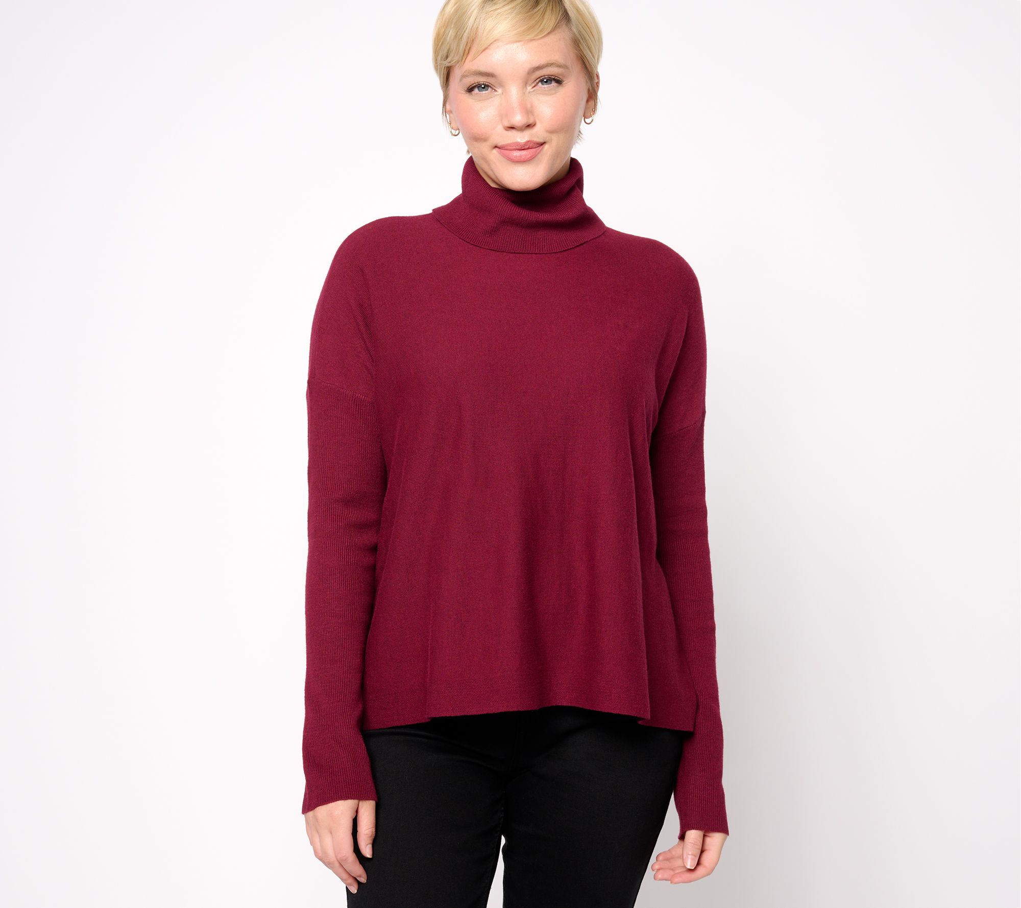 Peace Love World Black Label Turtleneck Swing Sweater
