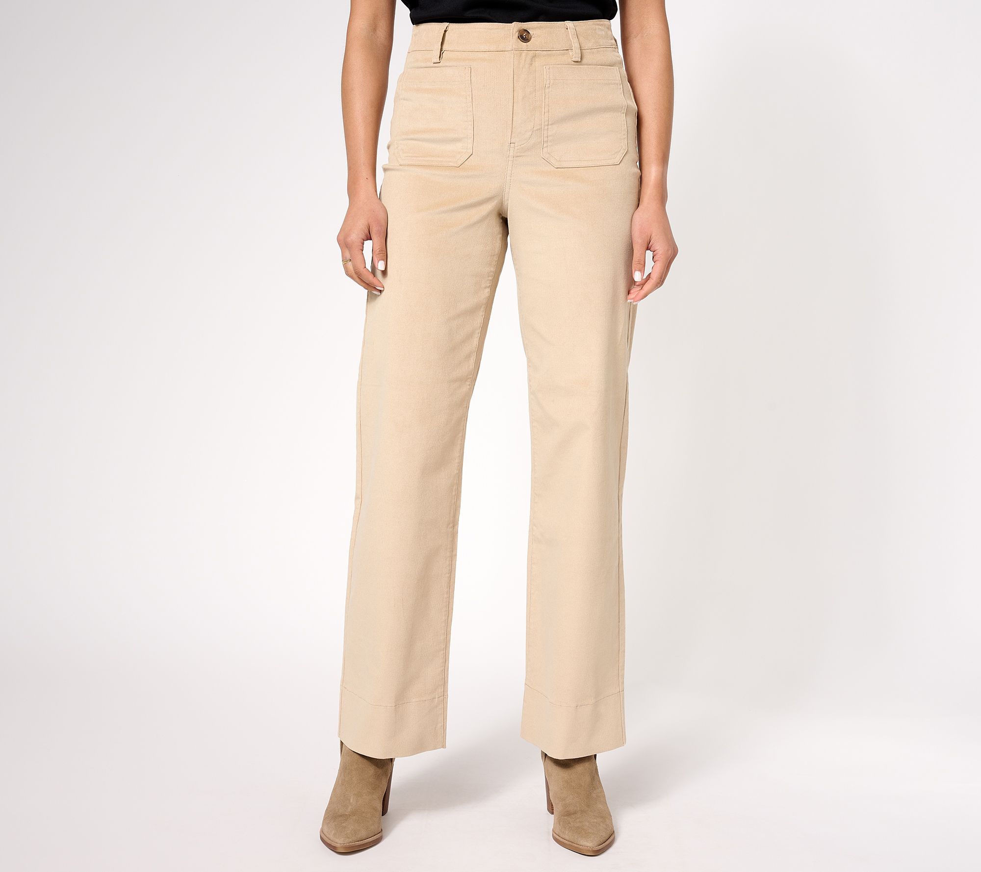 Denim & Co. Comfy Knit Air Denim Tapered Leg Pant with Pockets on QVC 